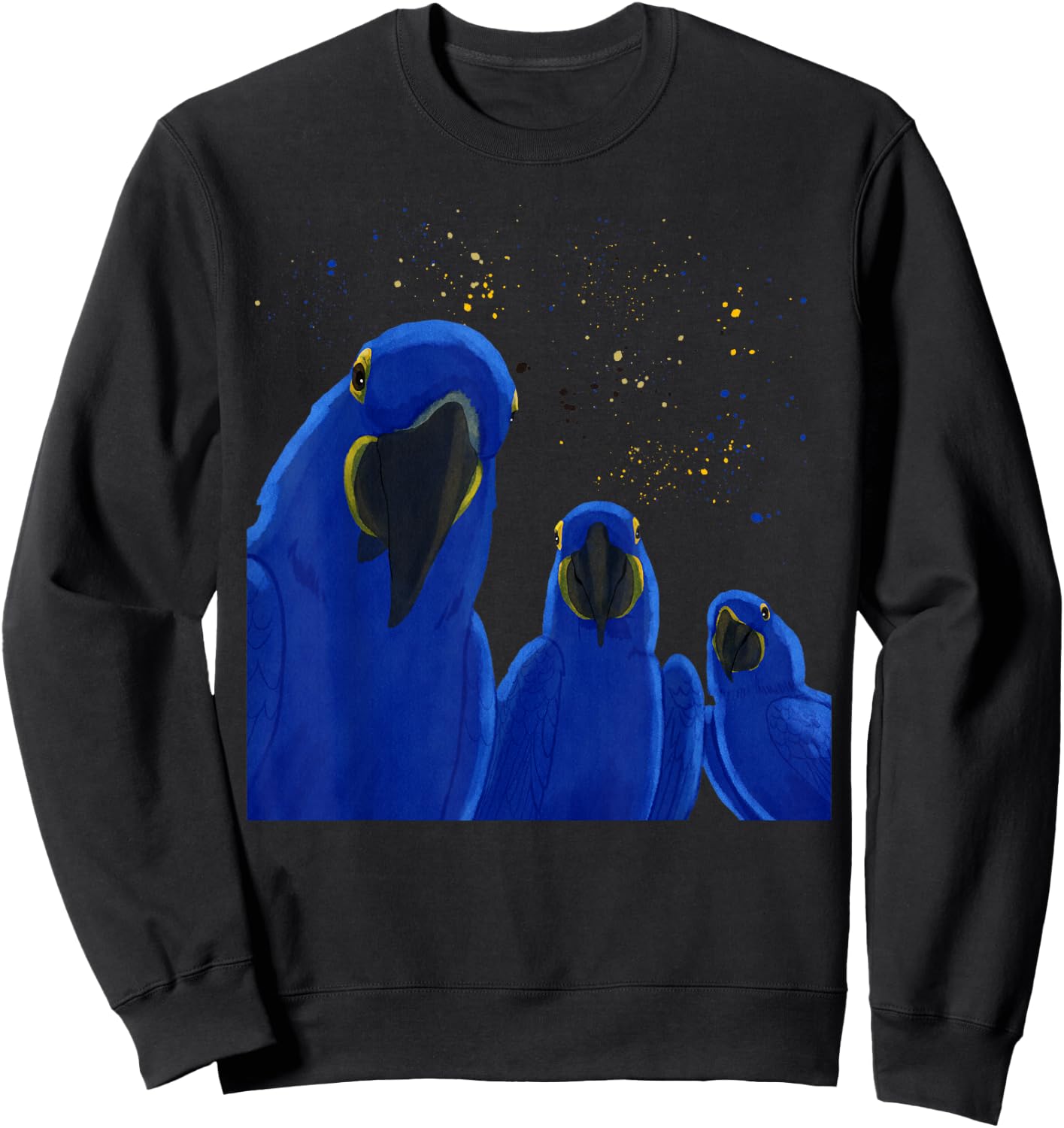 Funny Parrots Birds Hyacinth Macaw Sweatshirt - Sweatshirt | Black