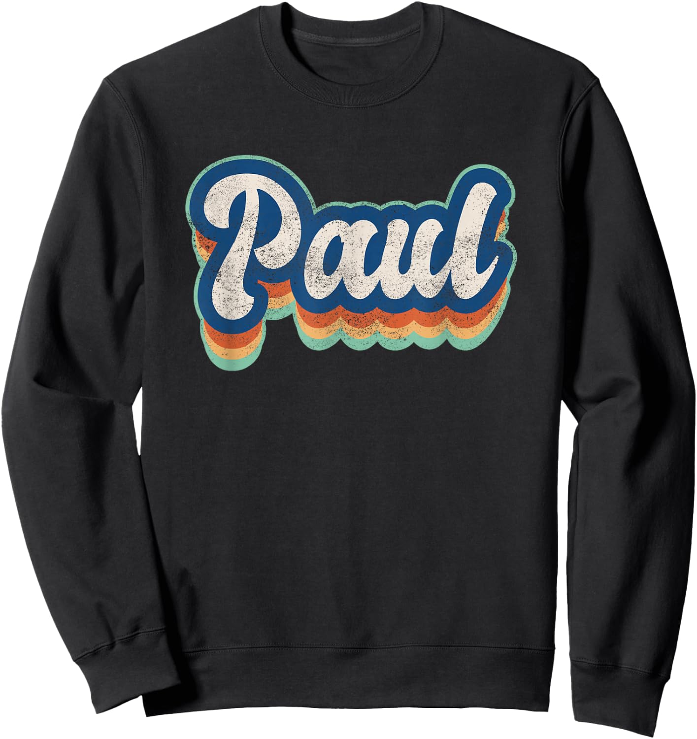Paul First Name Boy Vintage Style 70s 80s Personalized Sweatshirt - Sweatshirt | Black