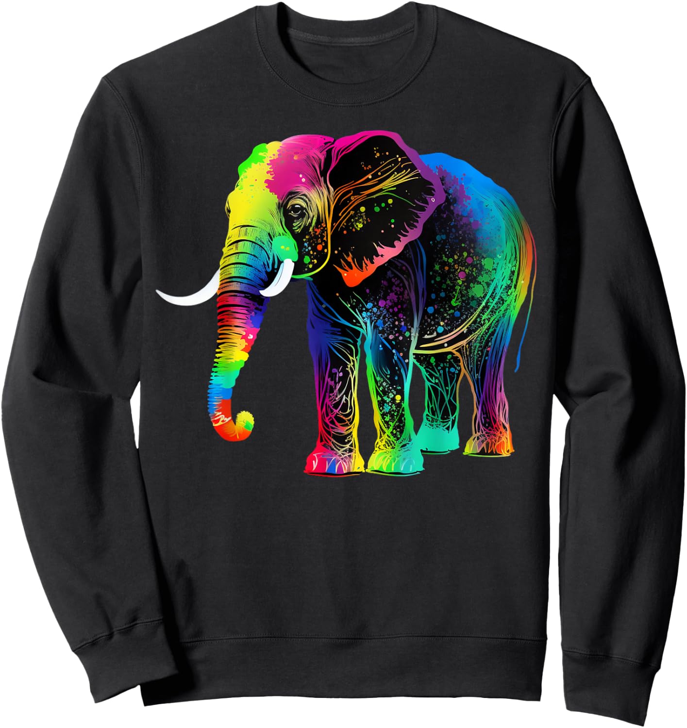 Cute Elephant Lover Animal on Elephant Sweatshirt - Sweatshirt | Black