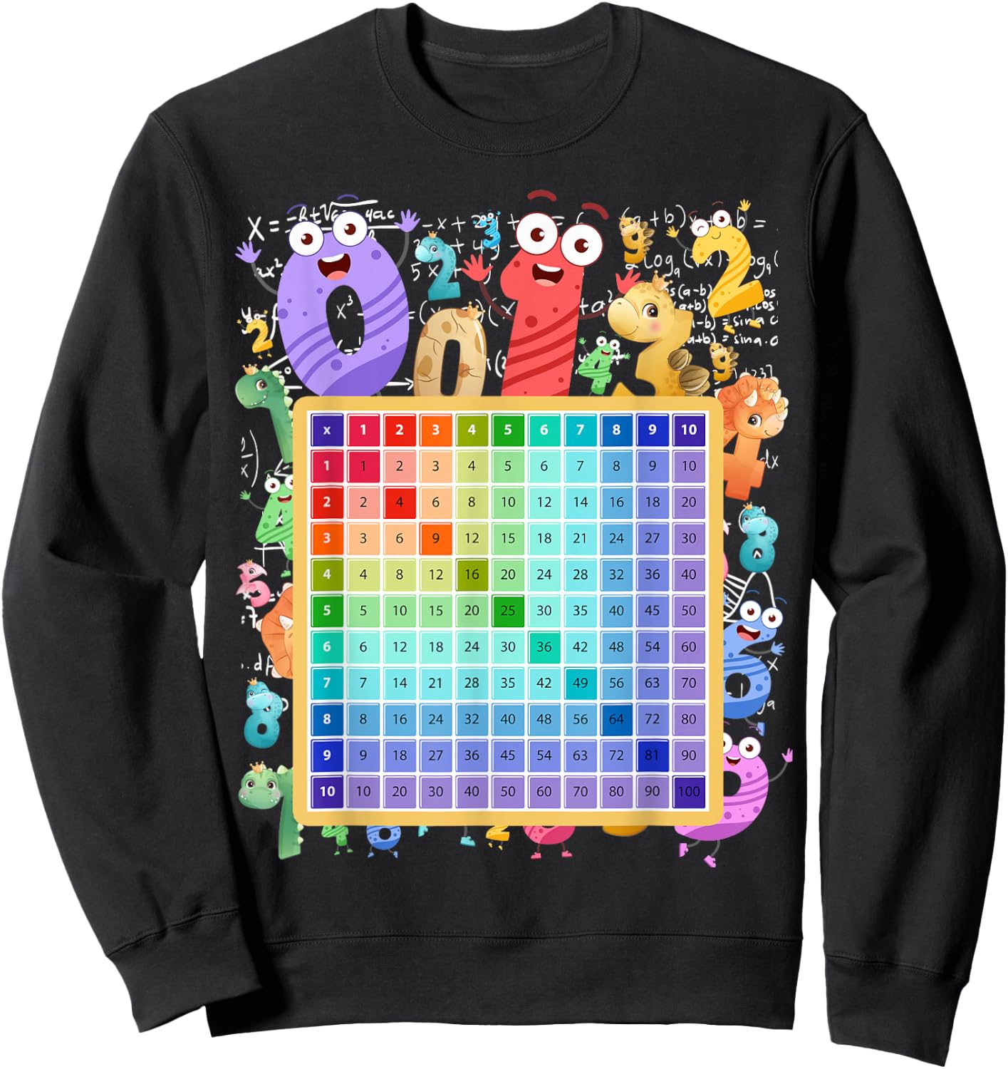 Maths Numbers Costume Idea For Kids & Multiplication square Sweatshirt - Sweatshirt | Black
