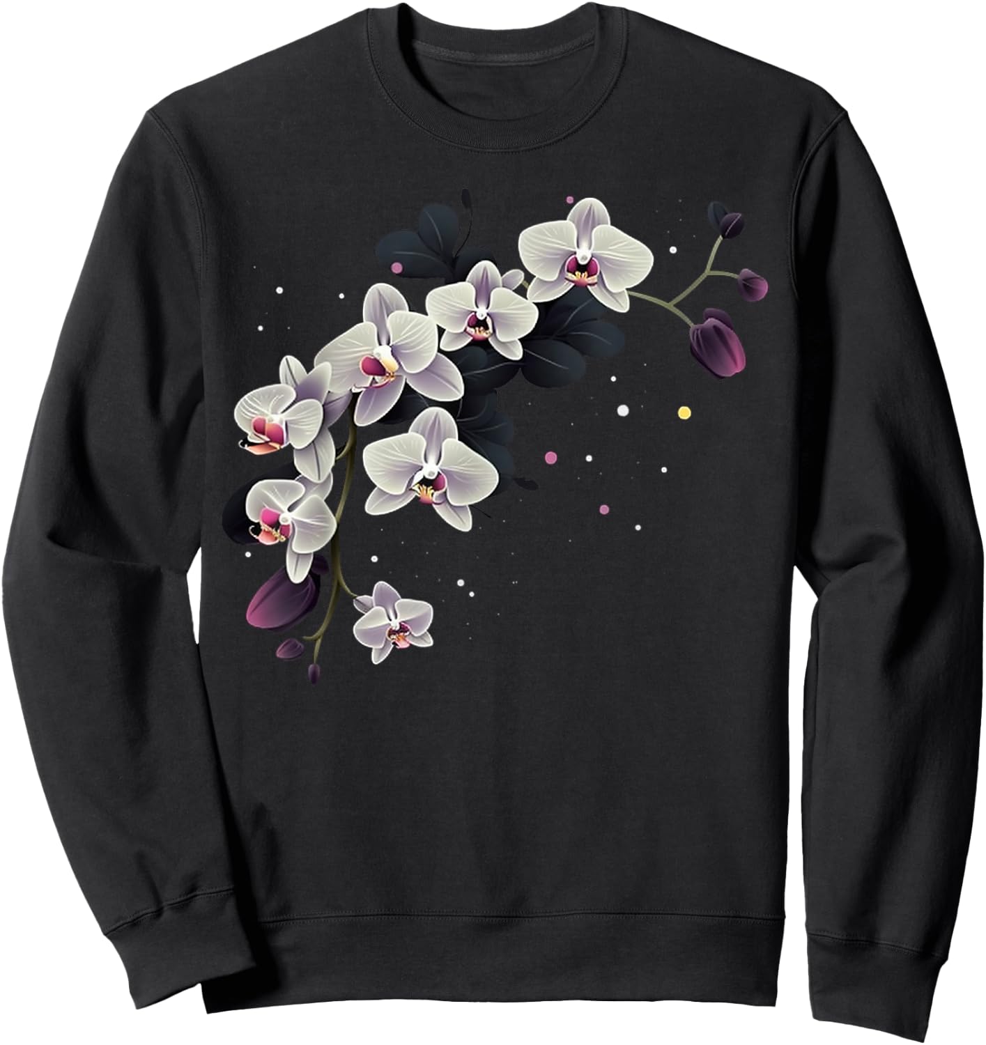 Orchid bouquet on Orchid Sweatshirt - Sweatshirt | Black