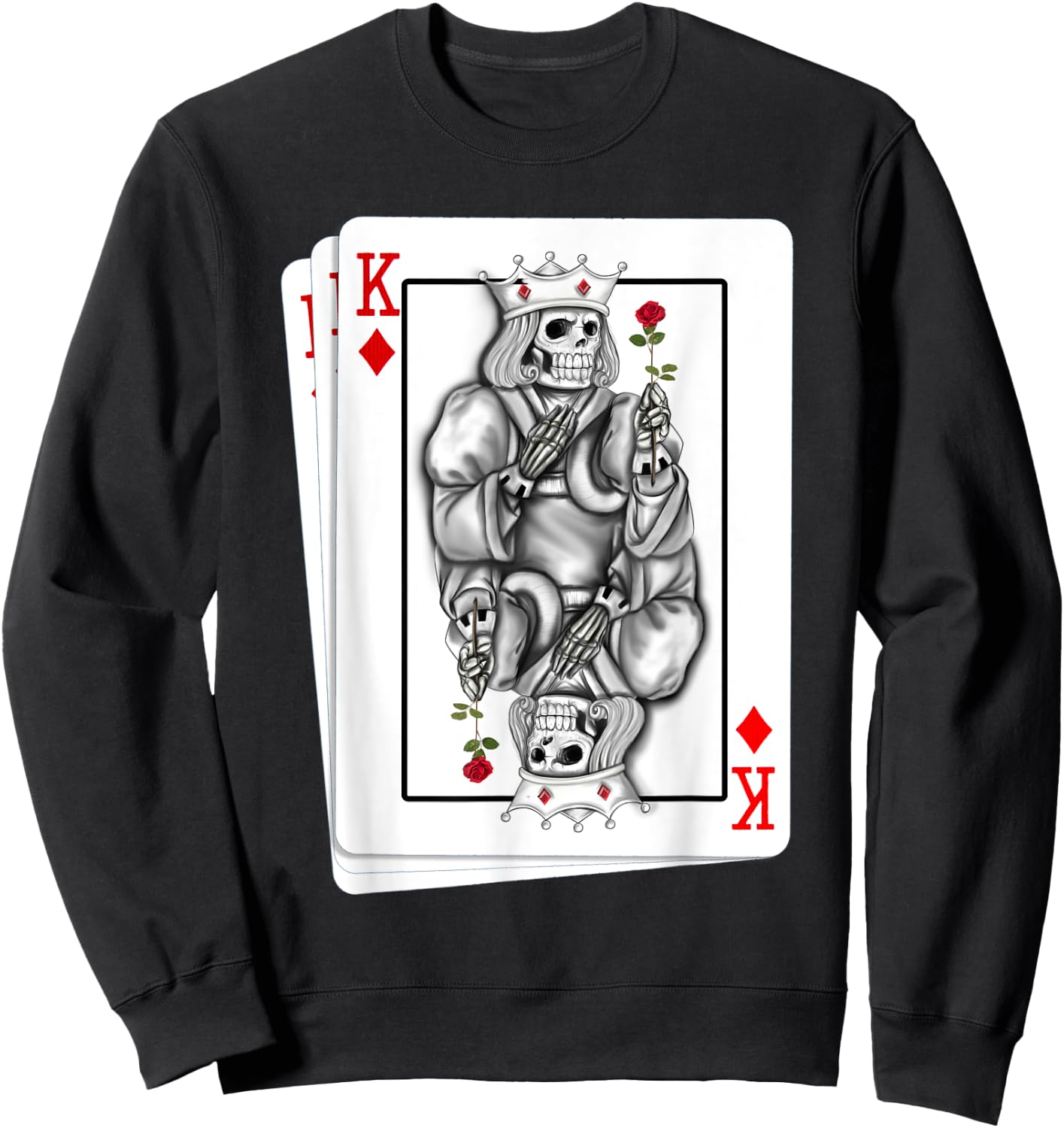 Checked King Poker Card I Playing Card Ace Costume Cards Sweatshirt - Sweatshirt | Black