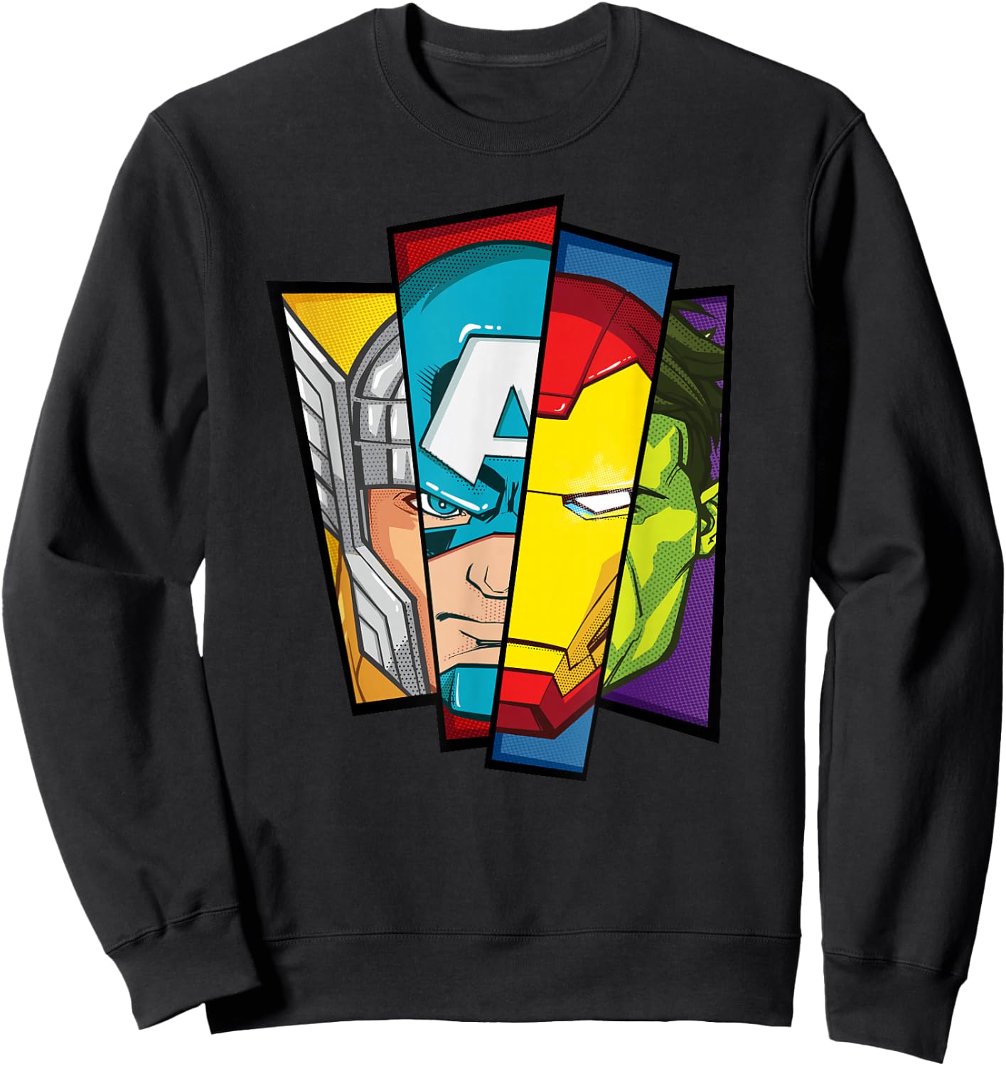 Marvel Avengers Assemble Faces of Super Heroism Sweatshirt - Sweatshirt | Black