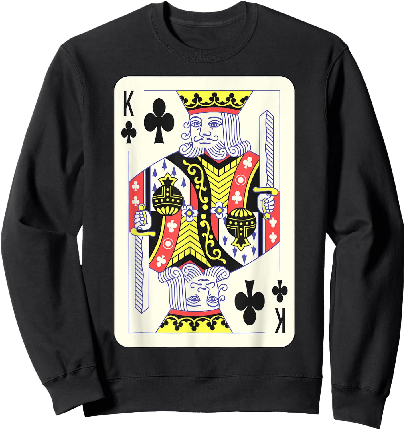 King of Clubs Playing Card | Couples Halloween Costume Sweatshirt - Sweatshirt | Black
