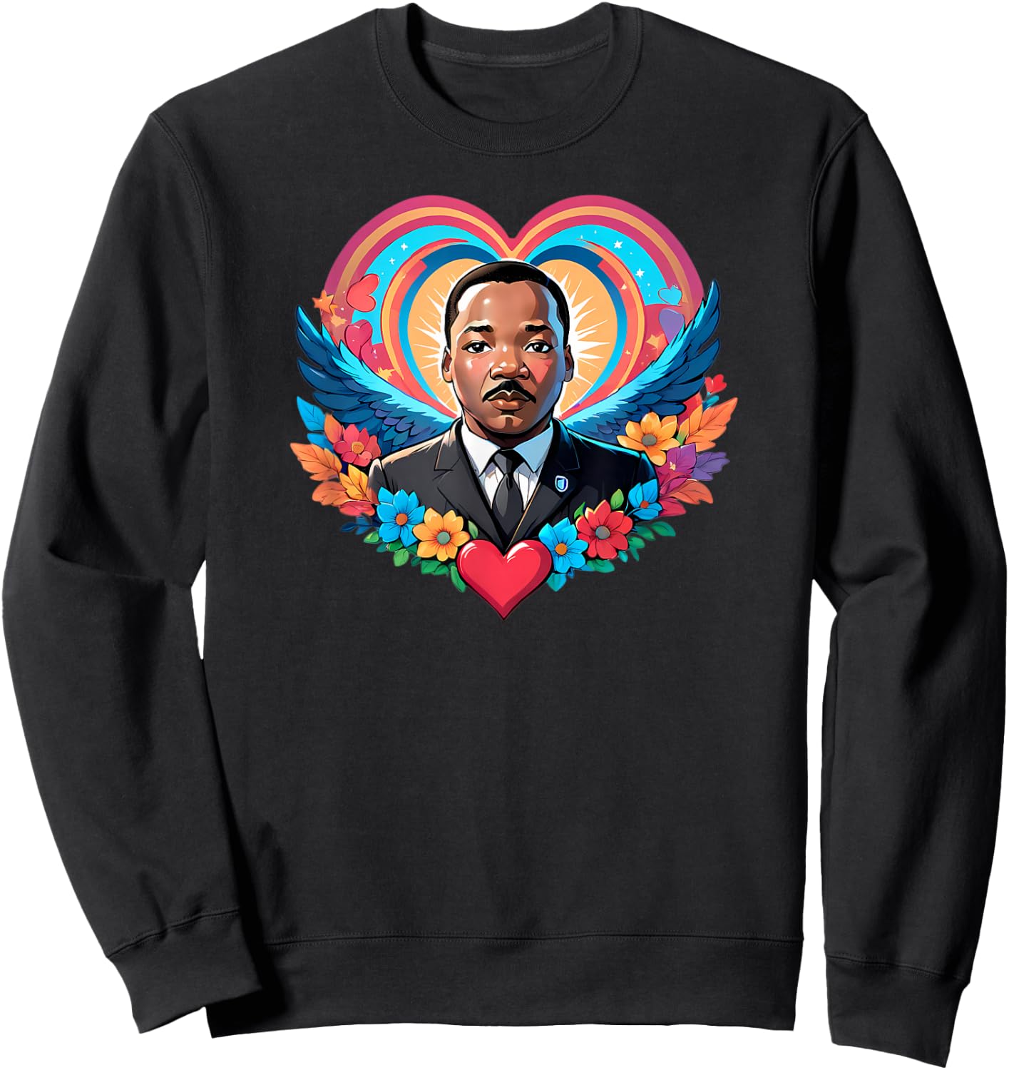 Martin Luther King Jr. Heart - Love, Unity, and Justice Sweatshirt - Sweatshirt | Black