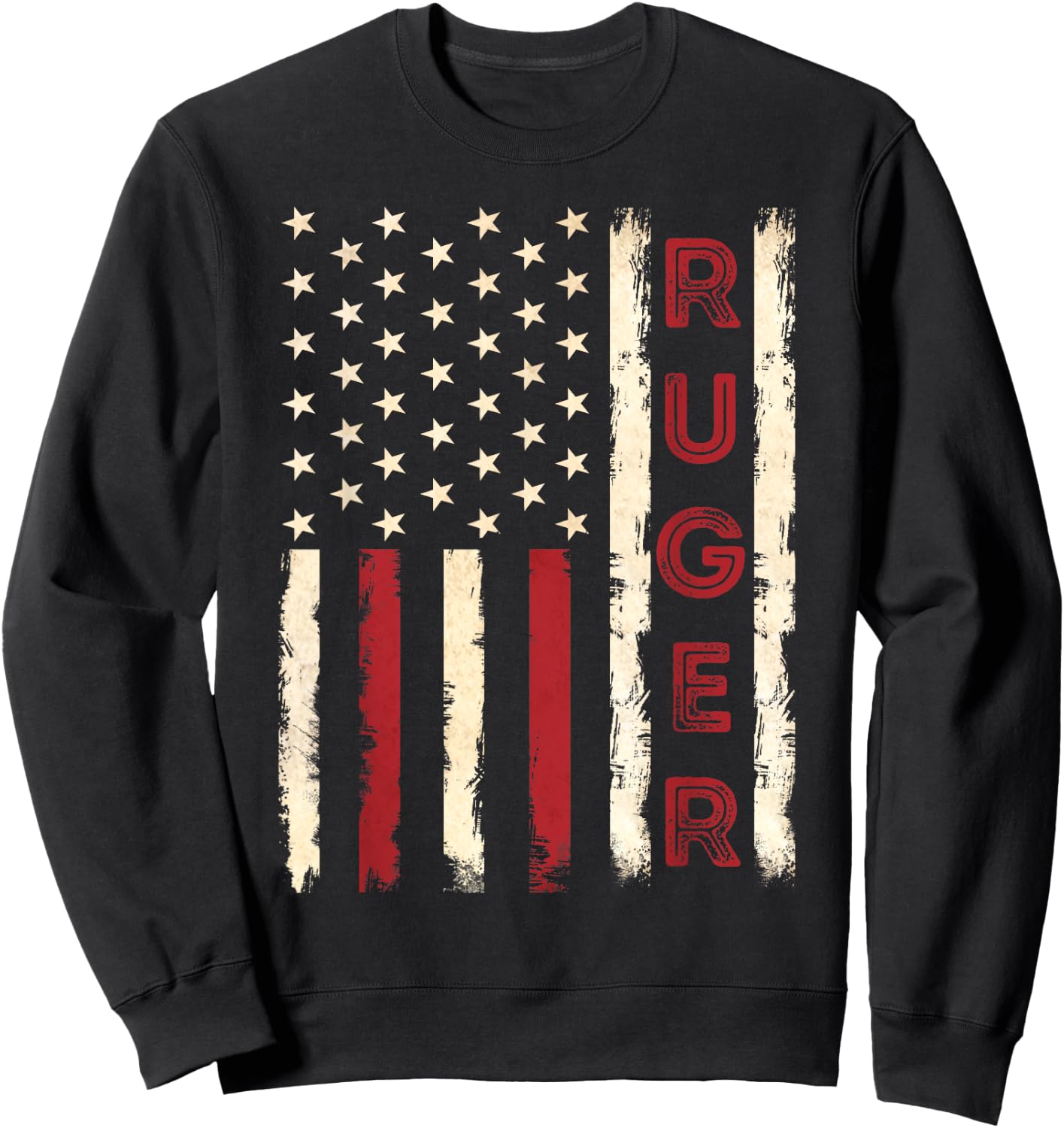 Retro USA American Flag Ruger Family Day Shirt Matching Cool Sweatshirt - Sweatshirt | Black