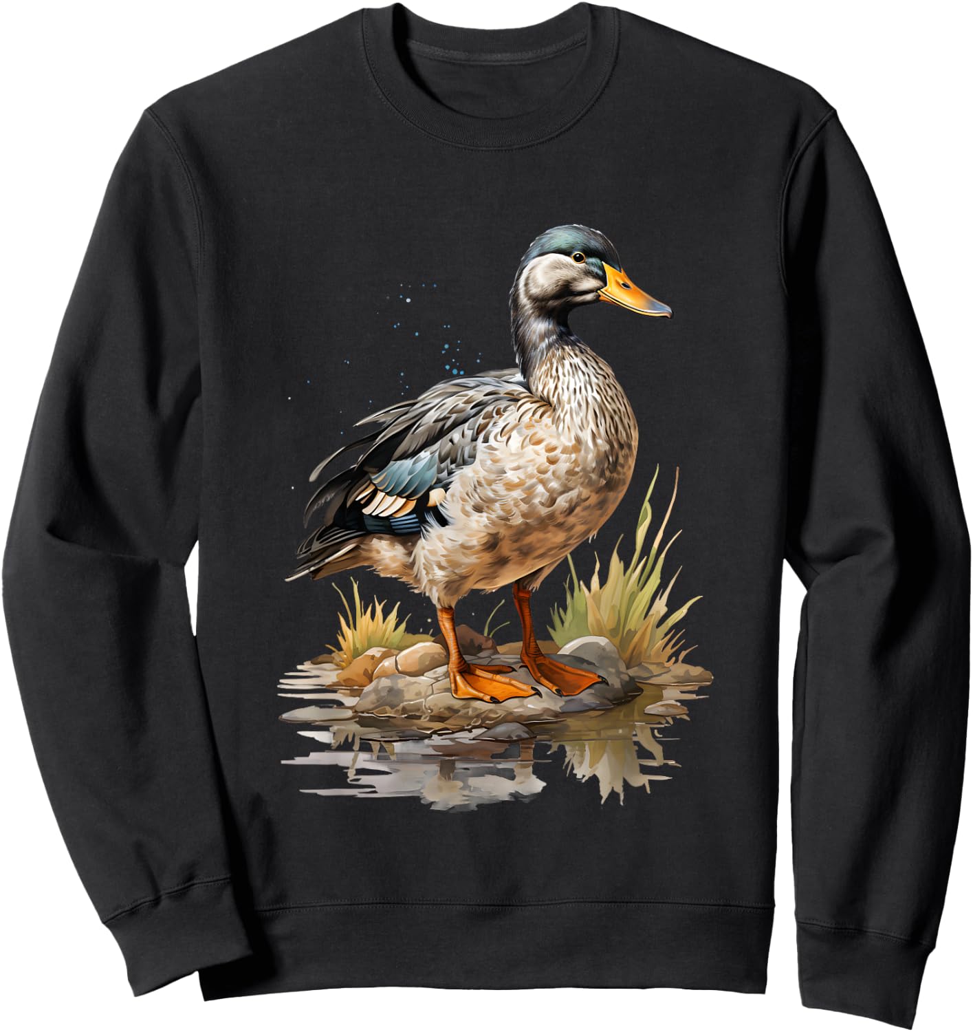 Mallard Duck Gift Realistic Nature Fleeting Sweatshirt - Sweatshirt | Black