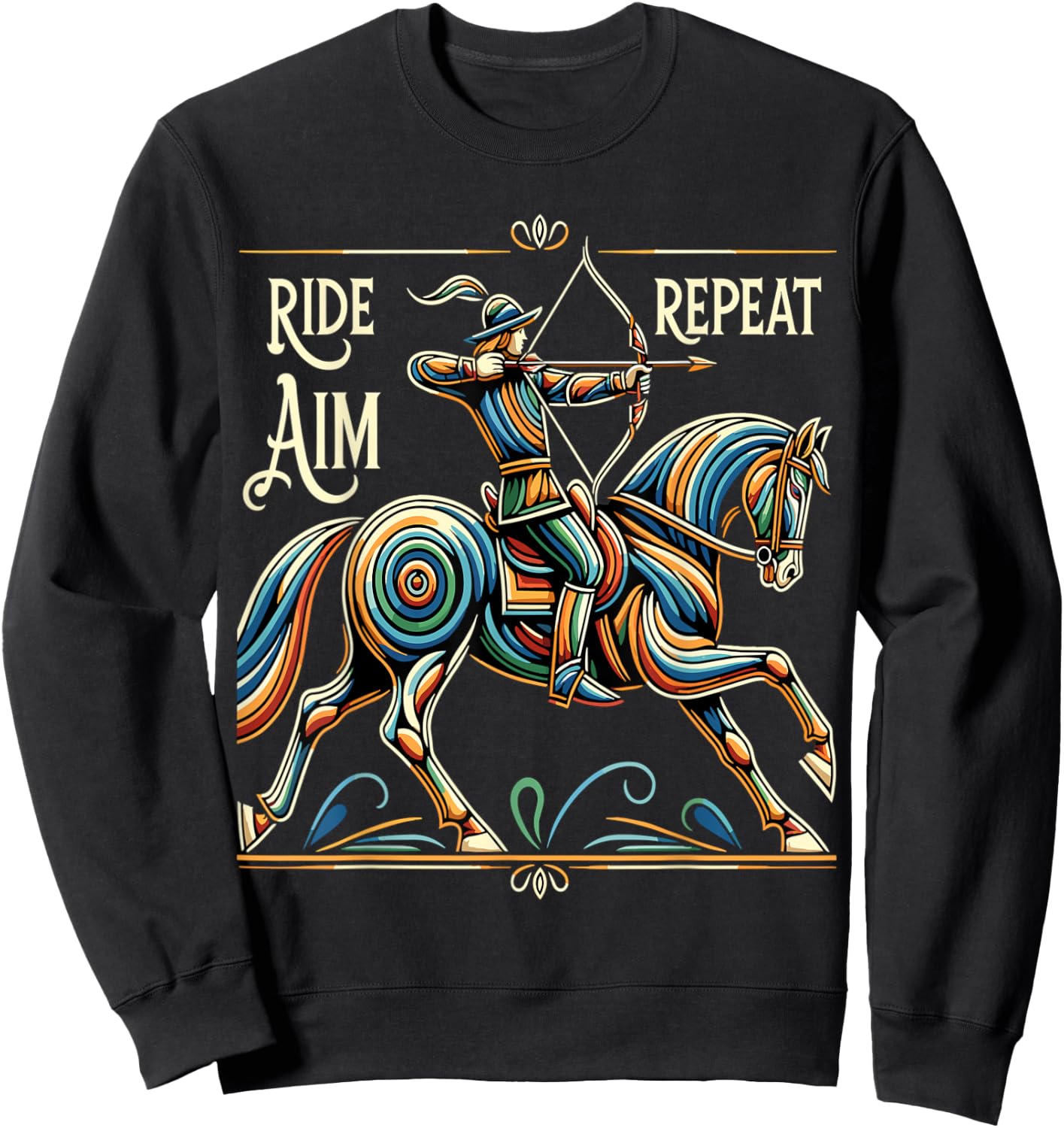 Horse Archer Tournament Mounted Archery Sweatshirt - Sweatshirt | Black