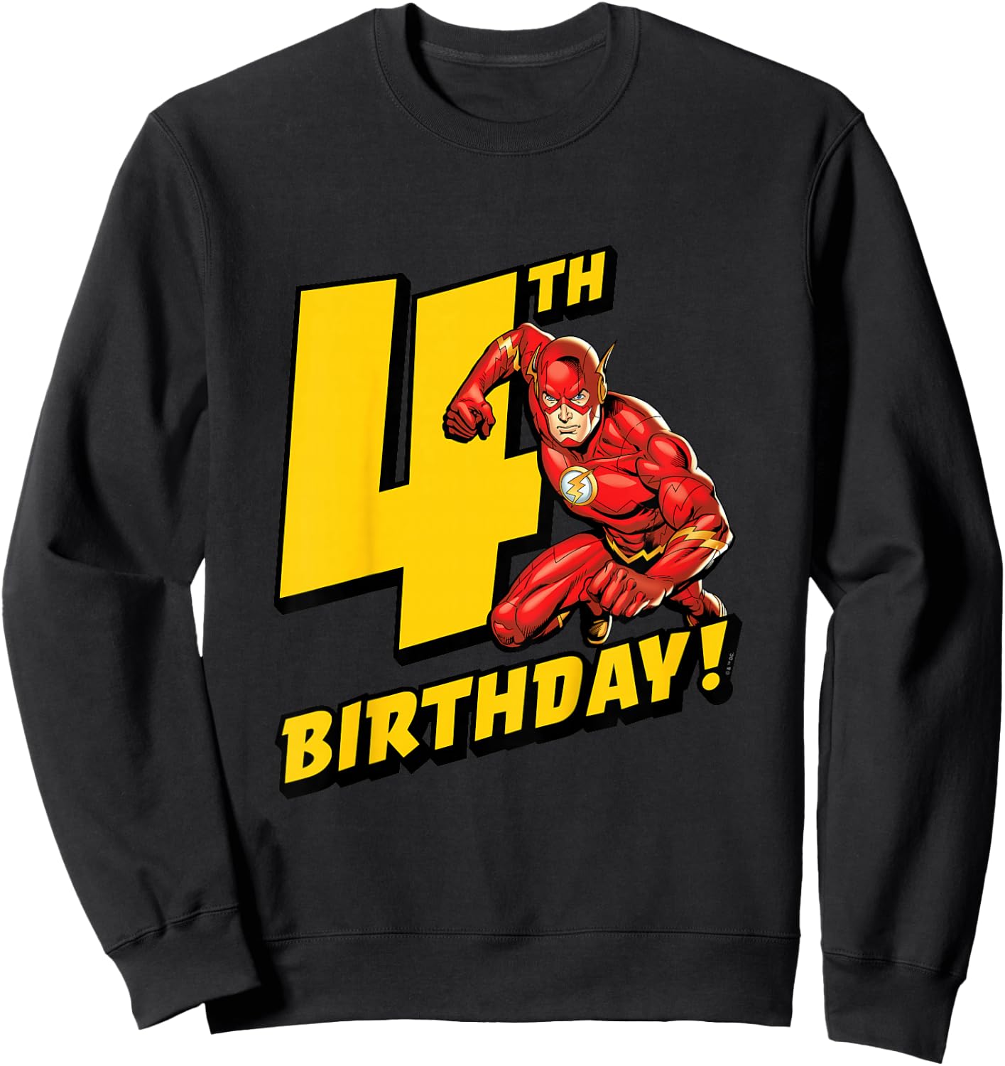 Kids The Flash 4th Birthday Sweatshirt - Sweatshirt | Black