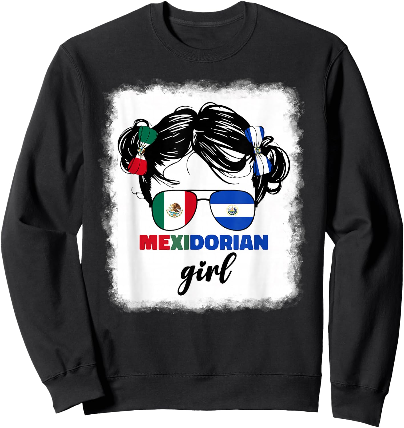 Half Mexican And Salvadorian Mexico El Salvador Girl Kids Sweatshirt - Sweatshirt | Black