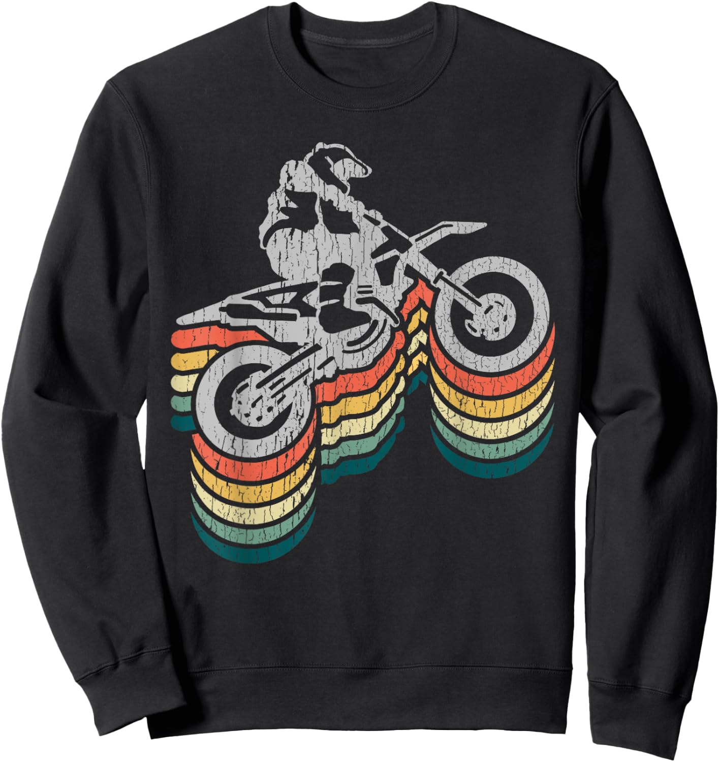 Retro Dirt Bike Rider Funny Enduro Biker Motorcycle Lovers Sweatshirt - Sweatshirt | Black
