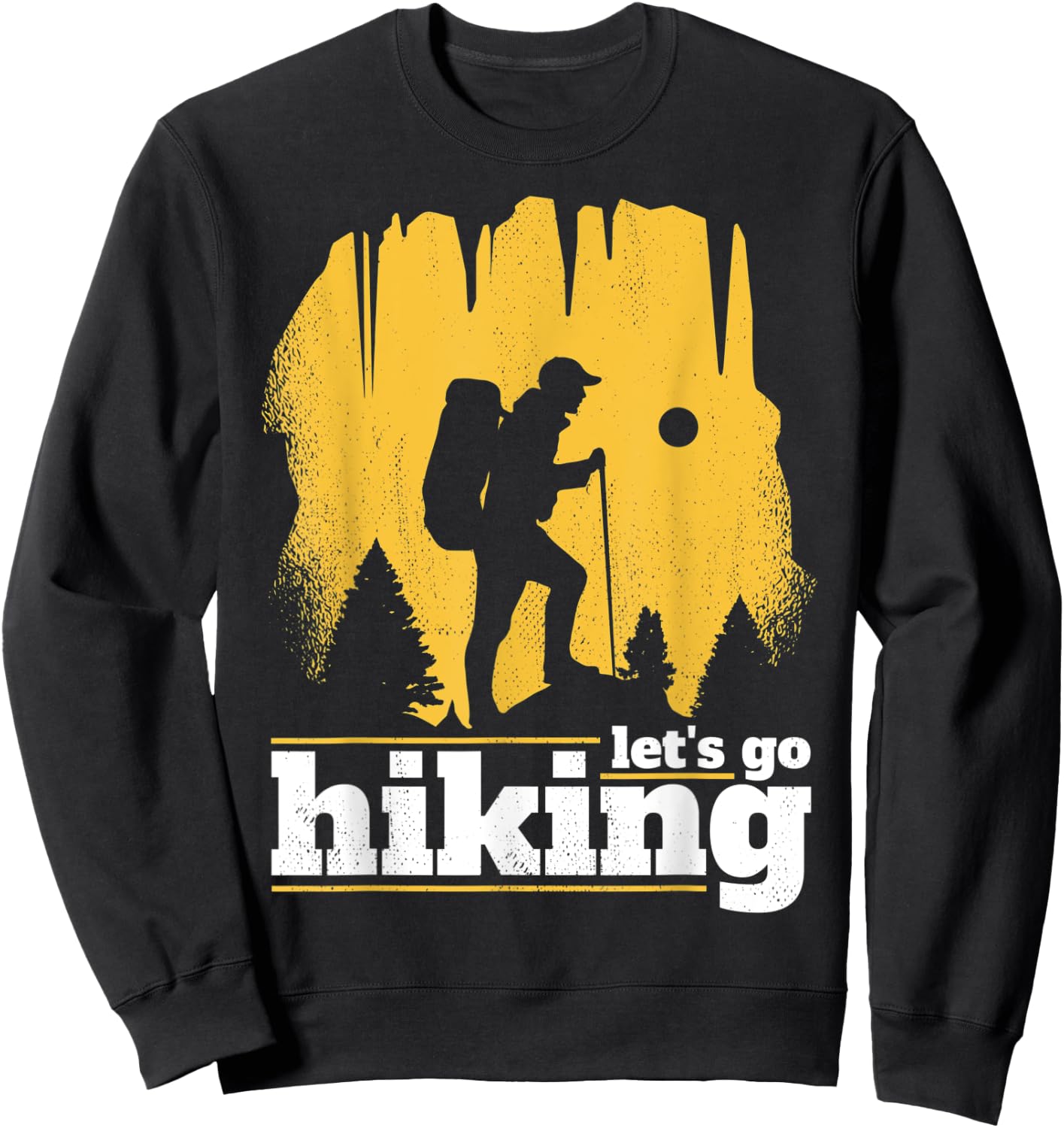 Hiking & Trekking. Let's go hiking. Sweatshirt - Sweatshirt | Black