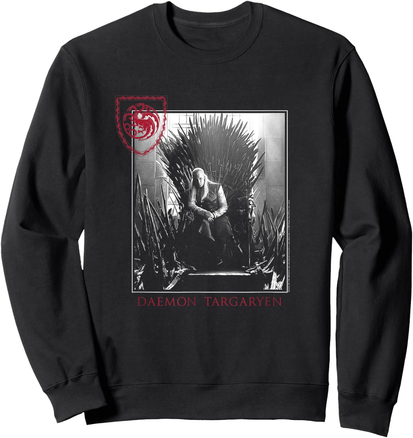 House of The Dragon Daemon on Throne Sweatshirt - Sweatshirt | Black