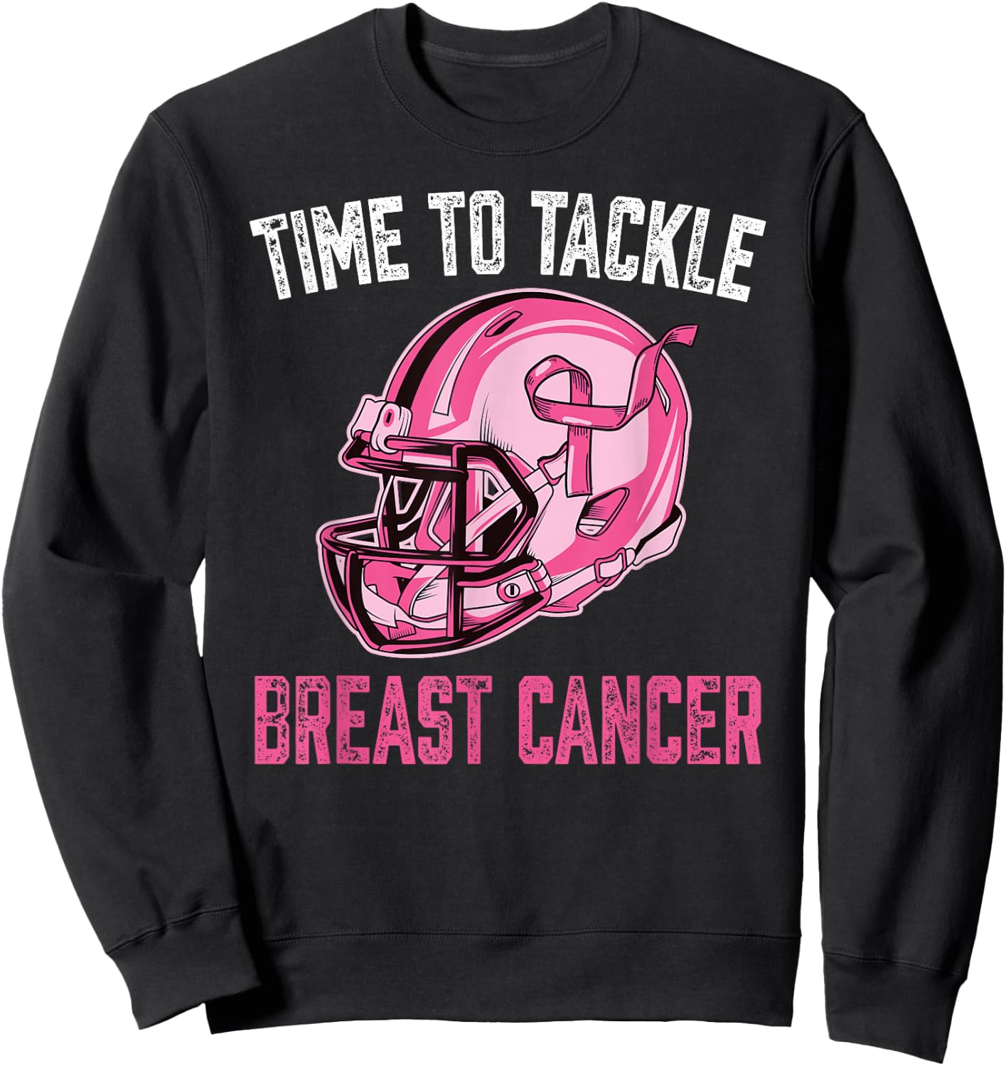 Tackle Breast Cancer Football Pink Breast Cancer Awareness Sweatshirt - Sweatshirt | Black