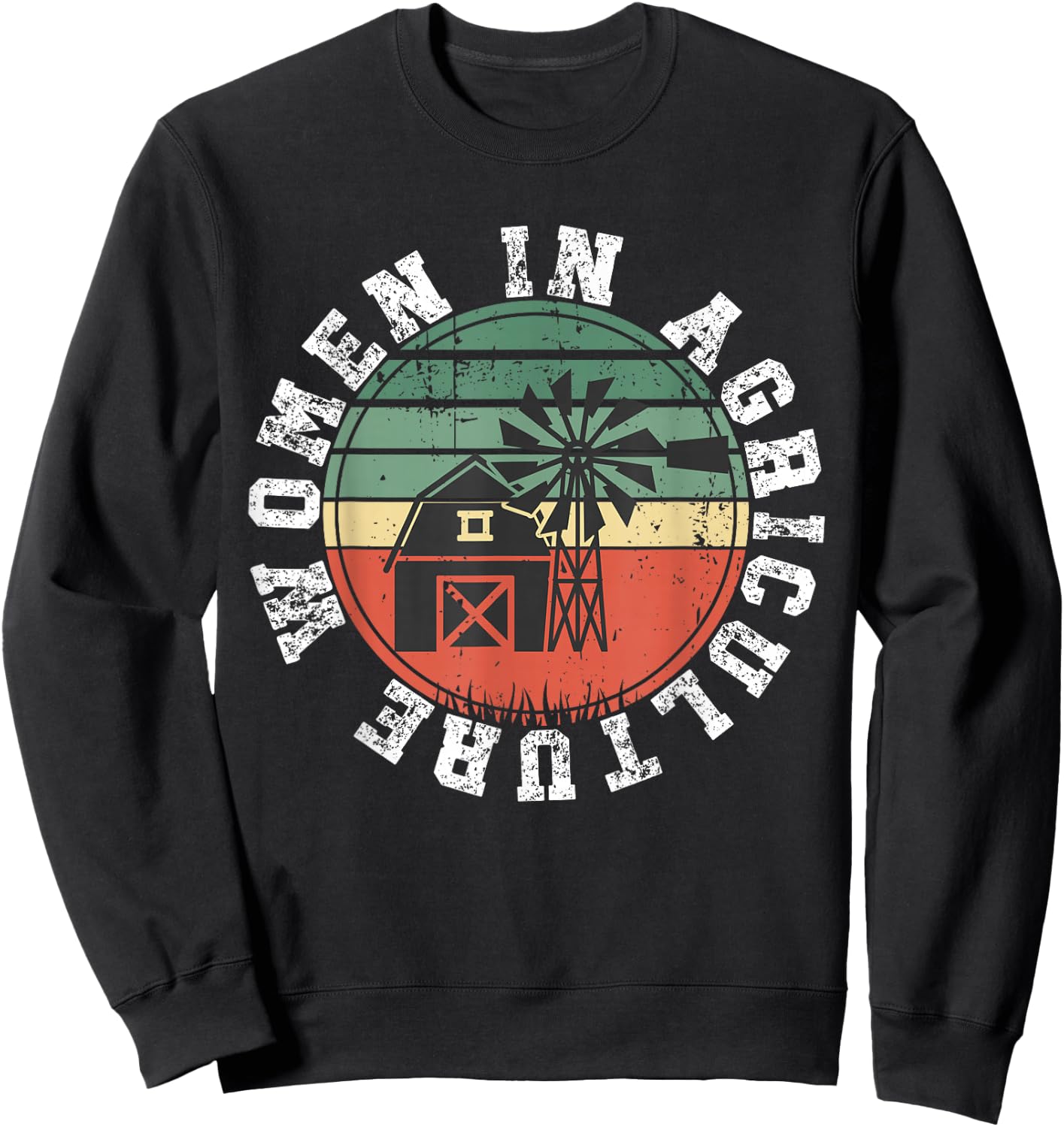 Women in Agriculture AG Vintage Support Farming Retro Female Sweatshirt - Sweatshirt | Black