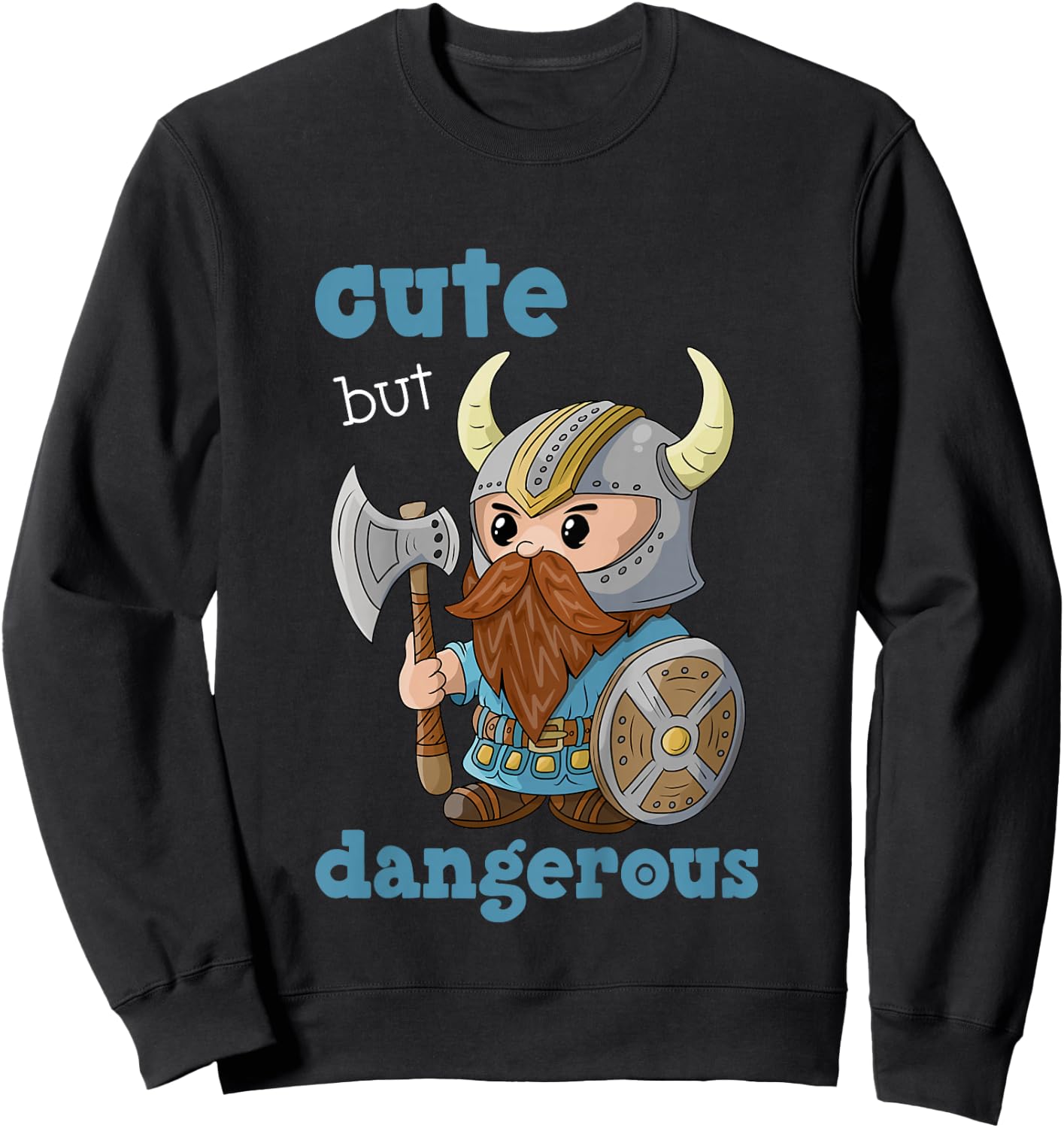 Cute But Dangerous Birthday Boys Viking Warrior, Boys Knight Sweatshirt - Sweatshirt | Black