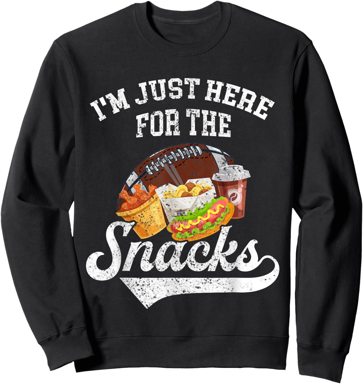 I'm Just Here For The Snacks Funny Fantasy Football Toddler Sweatshirt - Sweatshirt | Black