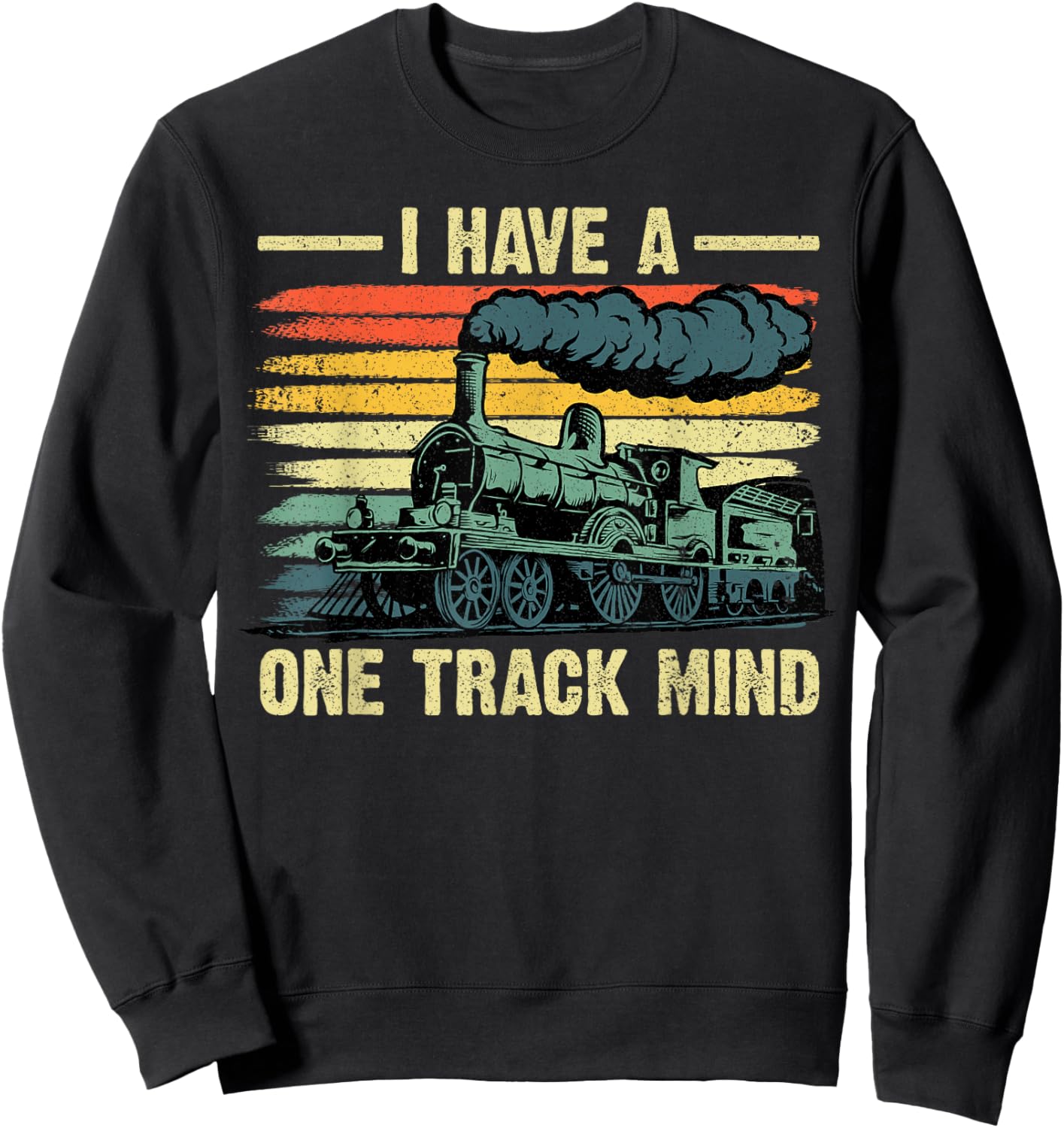 Train Gift Adult Train Lover Accessories & Stuff -Kids Kids Black Small Funny Train Art Women Kids Toddlers Railroad Lovers Sweatshirt - Sweatshirt | Black