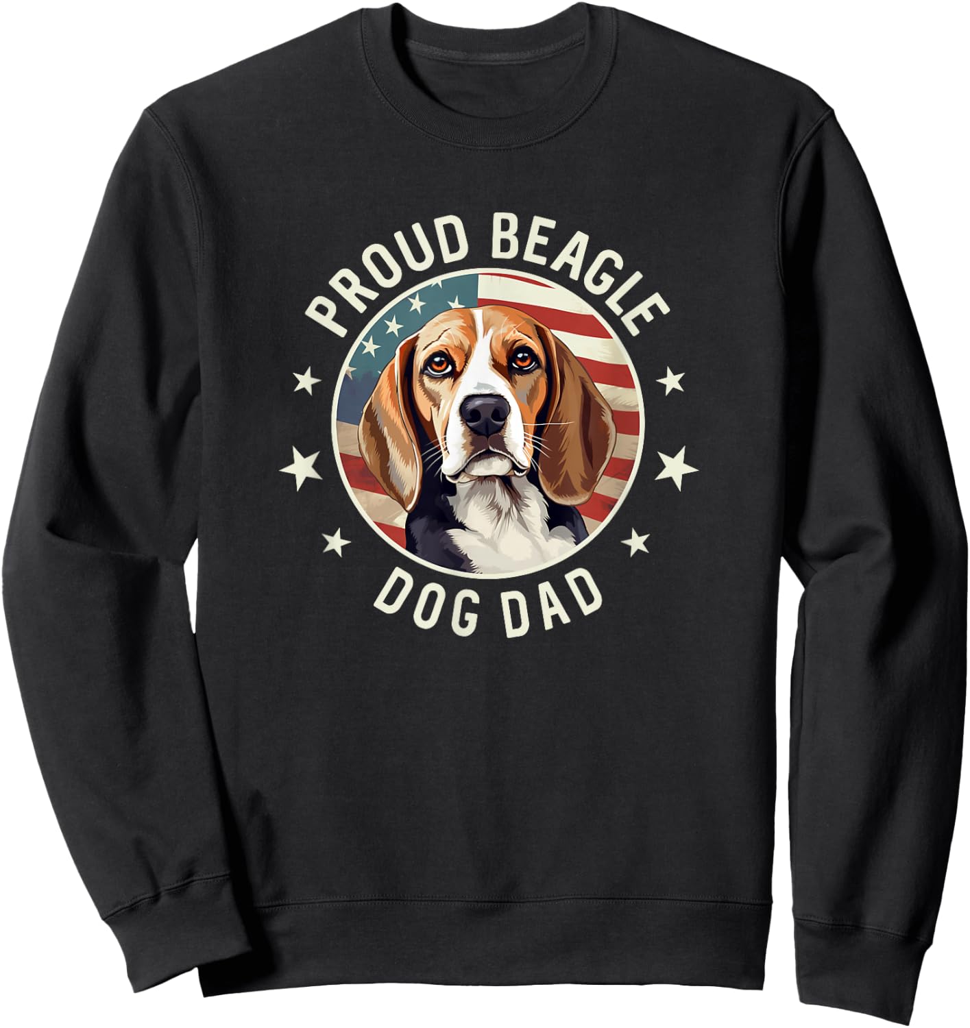 Beagle Gifts American Flag Proud Beagle Dog Dad Sweatshirt - Sweatshirt | Black