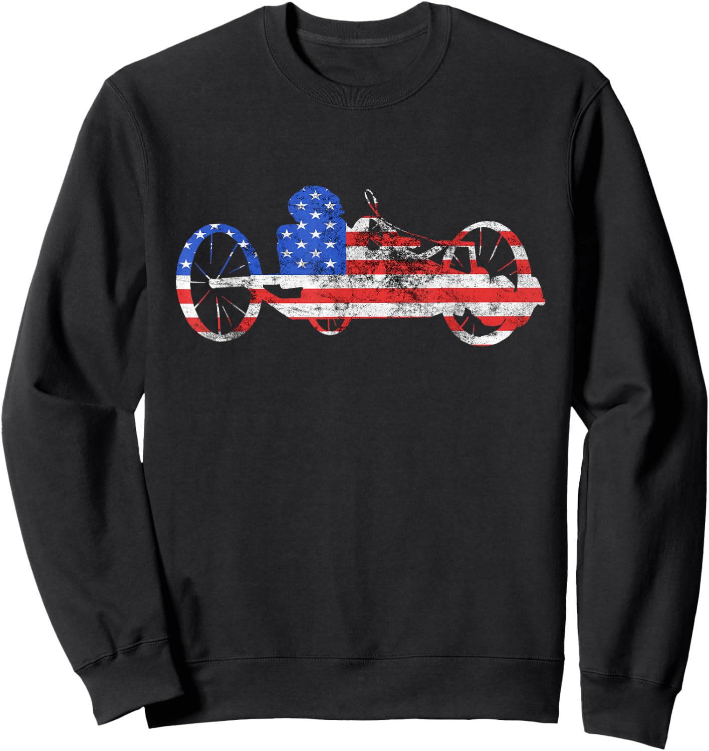 American Recumbent Trike USA Cycling Recumbent Bike Triker Sweatshirt - Sweatshirt | Black
