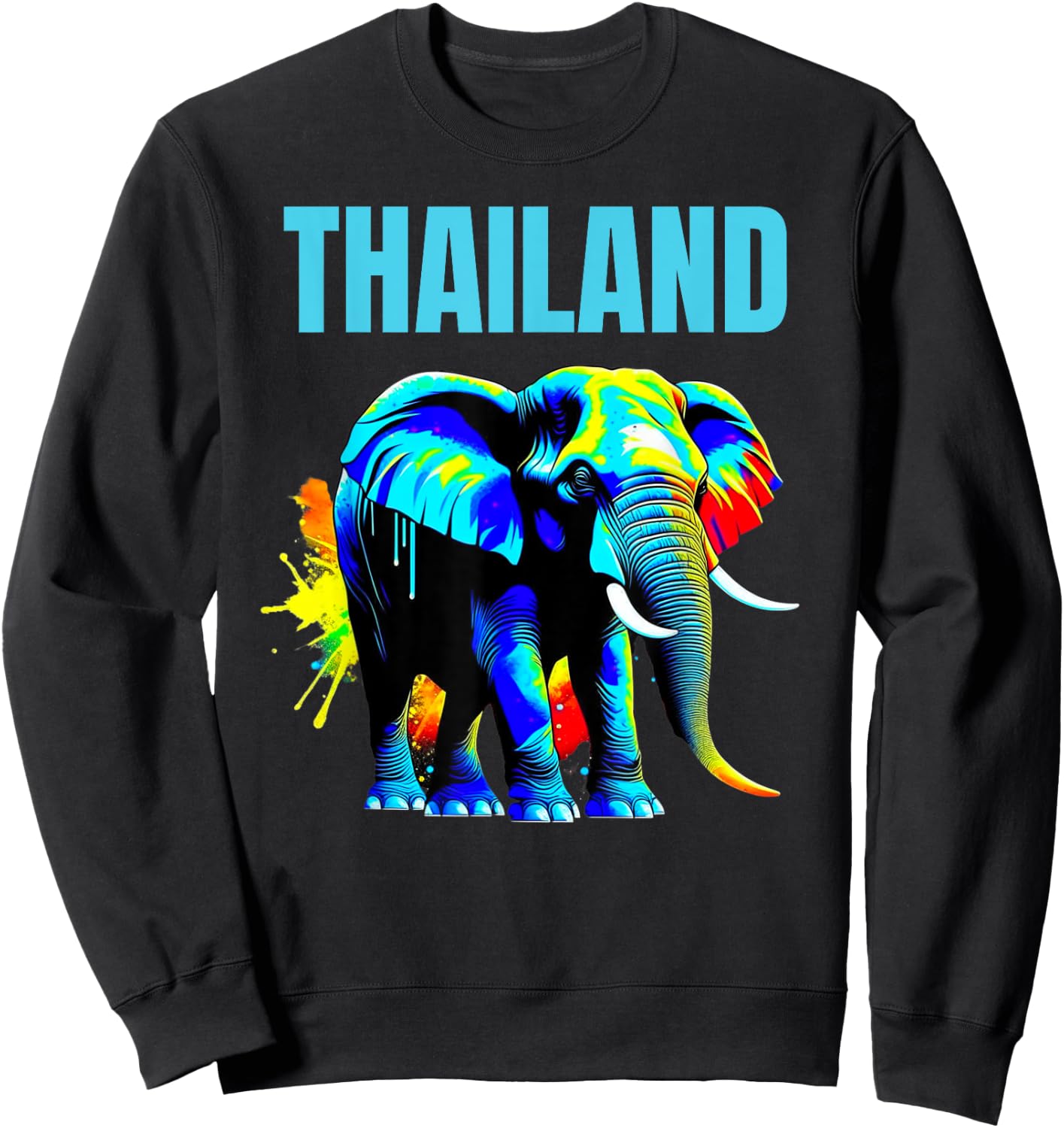 Elephant Thailand Souvenir Matching Group Family Set Squad Sweatshirt - Sweatshirt | Black