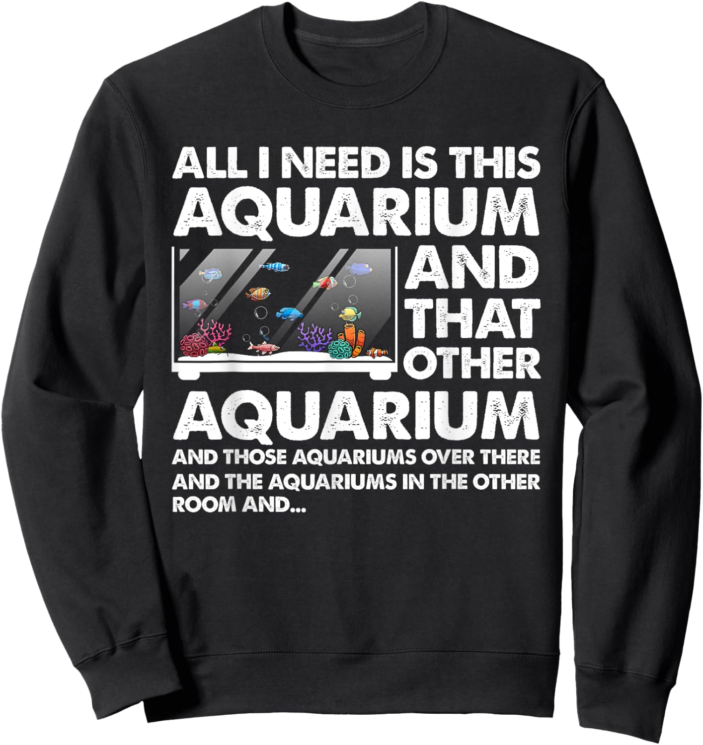 Cool Aquarium Art Women Kids Aquarist Aquarium Lover Sweatshirt - Sweatshirt | Black