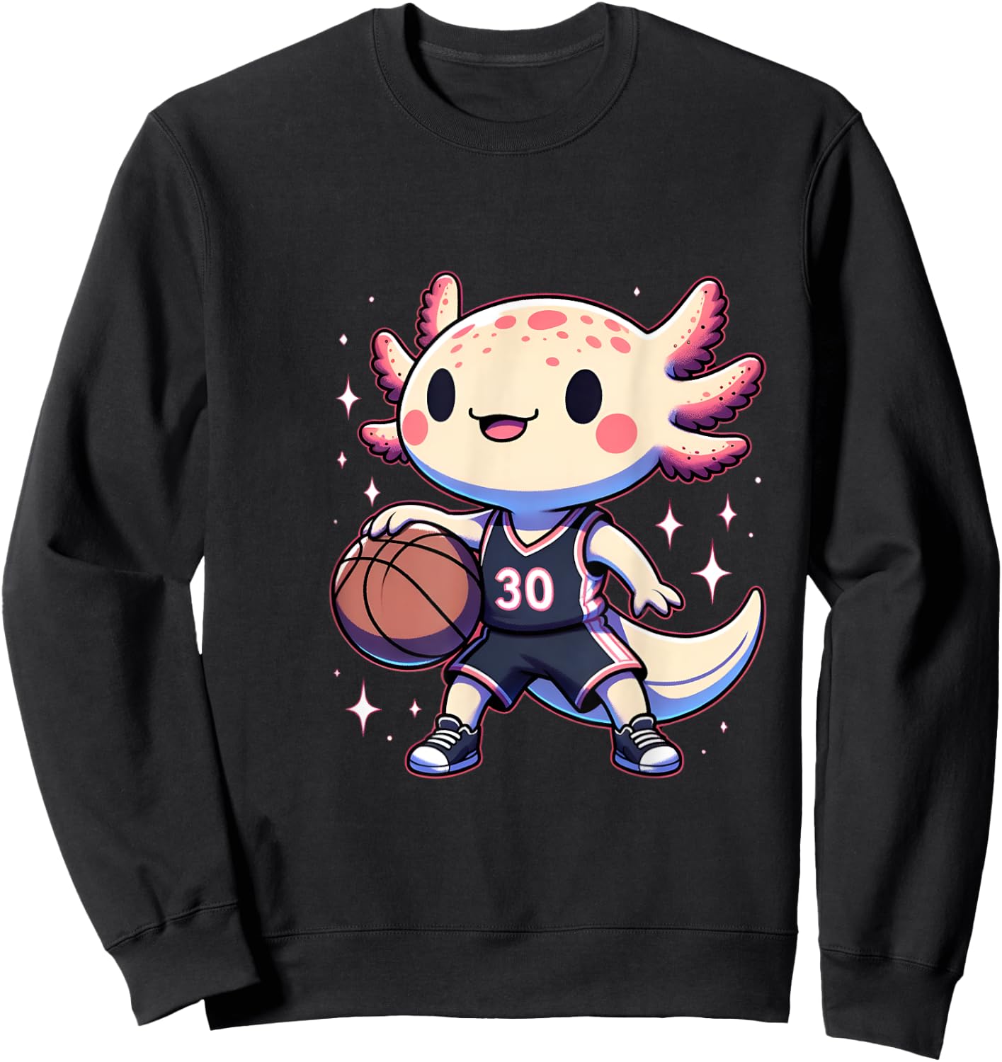 Funny axolotl basketball player boys girls Sweatshirt - Sweatshirt | Black