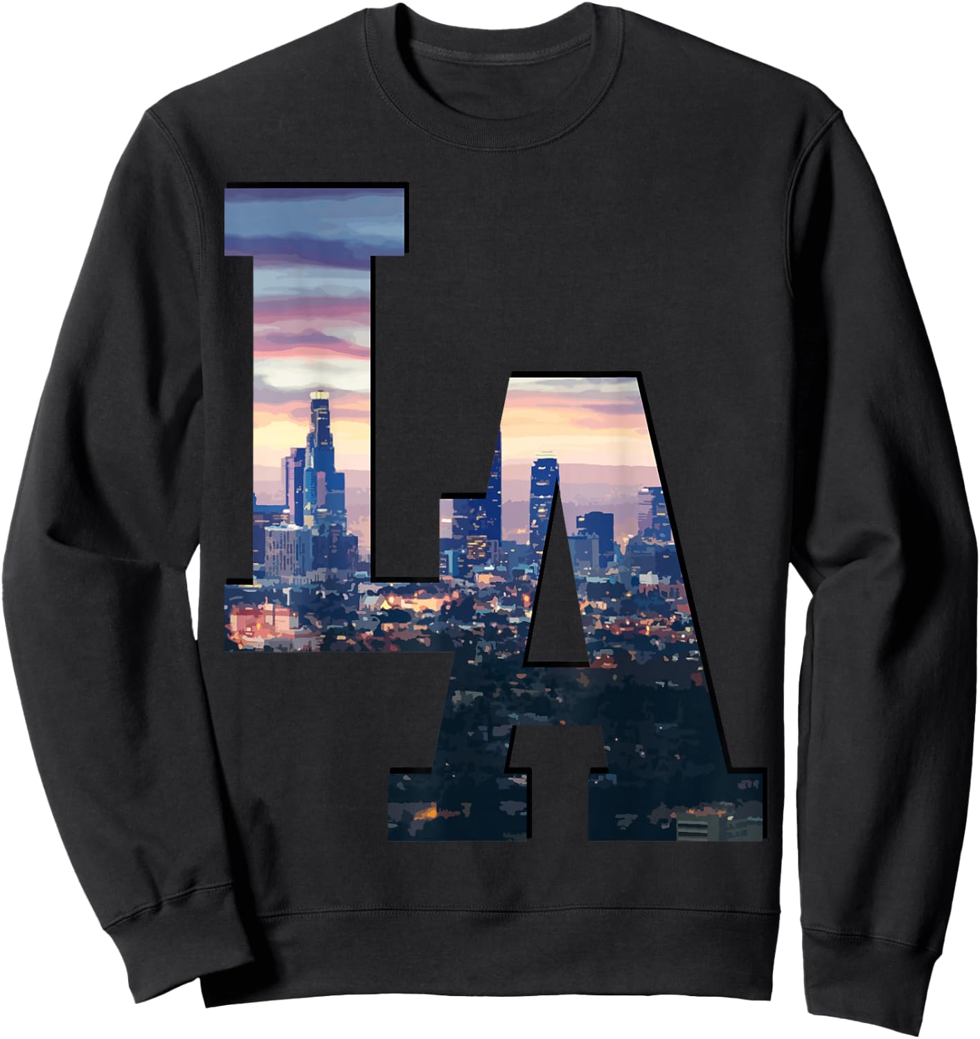 Los Angeles LA Skyline Vintage California LA Sweatshirt - Sweatshirt | Black