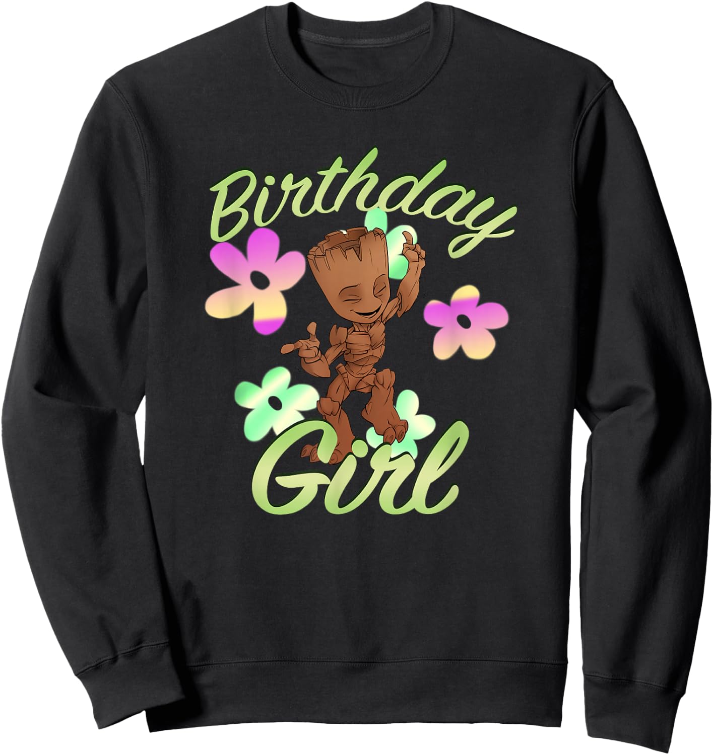 Marvel Groot Birthday Girl Floral Dance Sweatshirt - Sweatshirt | Black