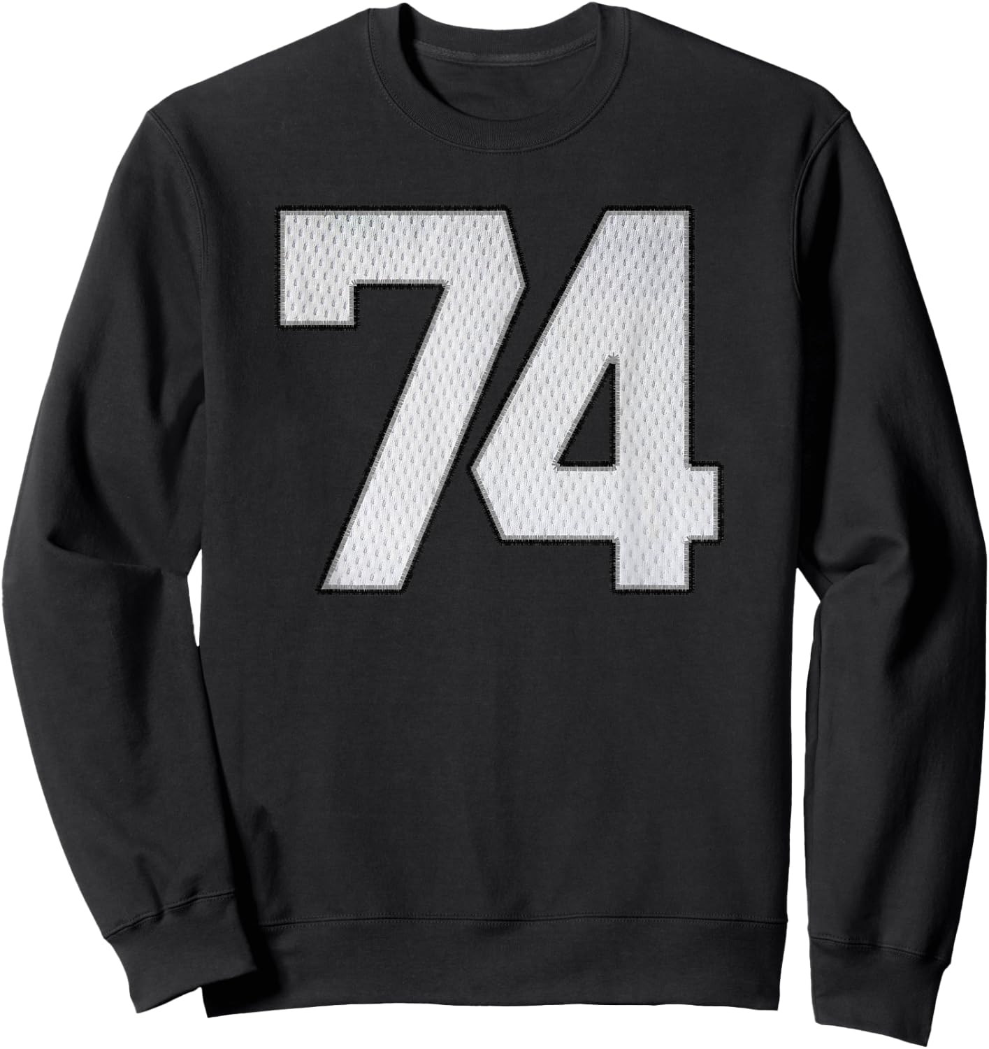 White Jersey Number 74 Athlete Sports Supporter Fanwear Sweatshirt - Sweatshirt | Black