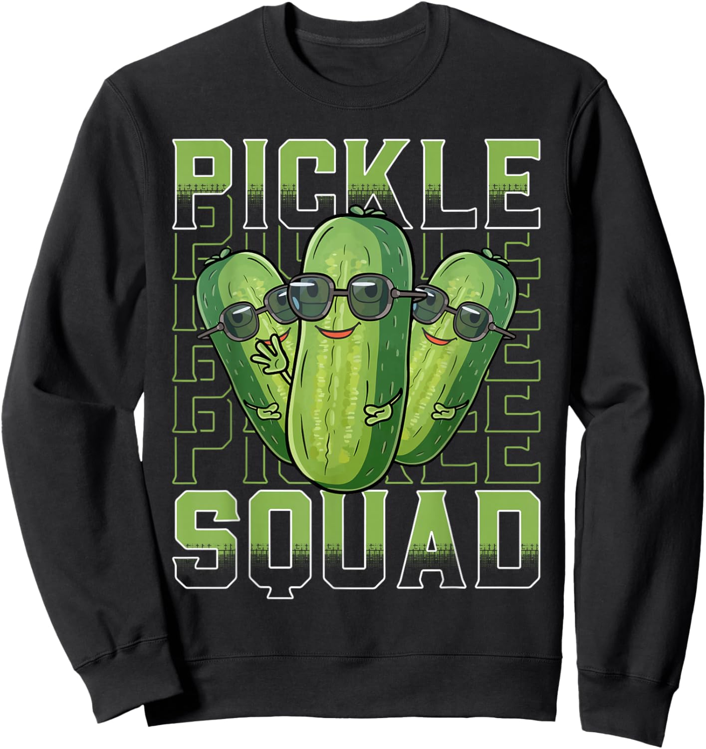 Pickle Squad Shirt Cucumber Cute Pickle Jar Funny Pickle Sweatshirt - Sweatshirt | Black