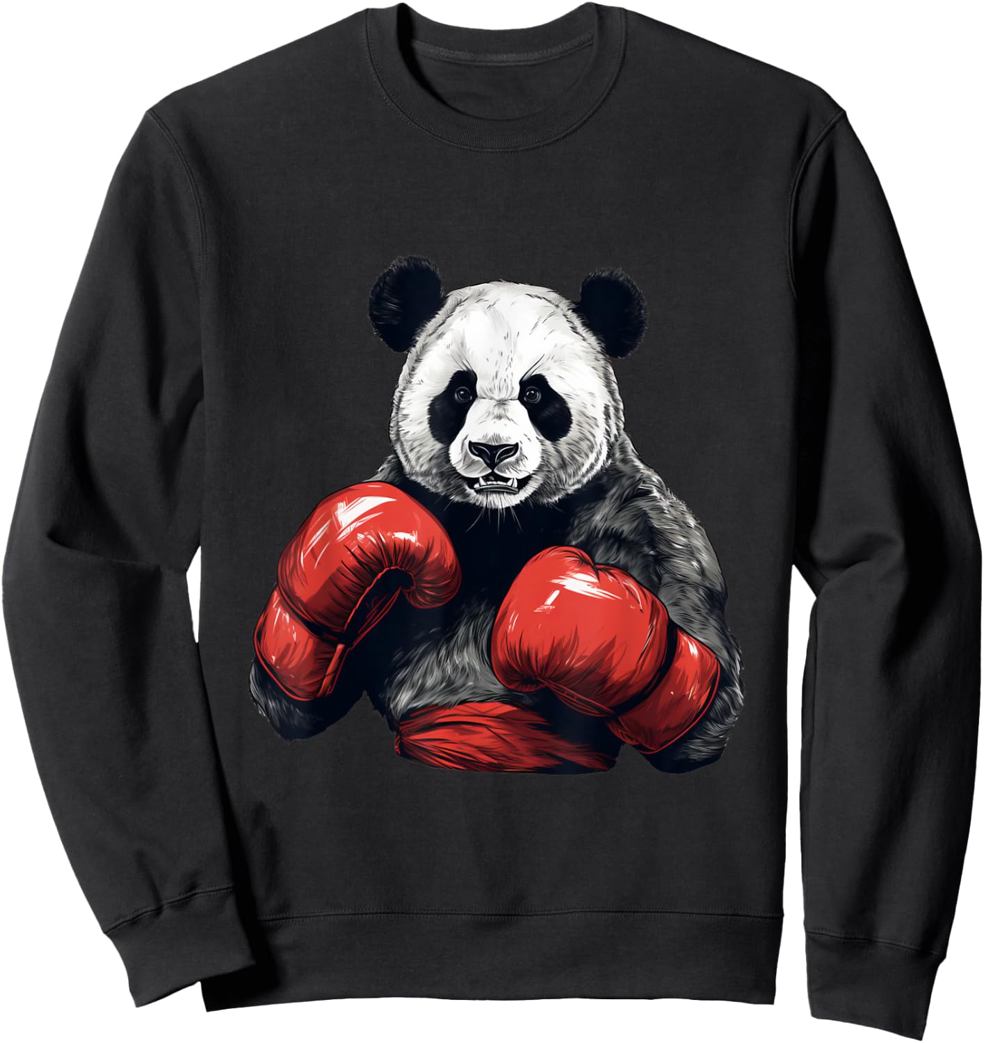 Panda Bear Wearing Boxing Gloves - Funny Boxing Sweatshirt - Sweatshirt | Black