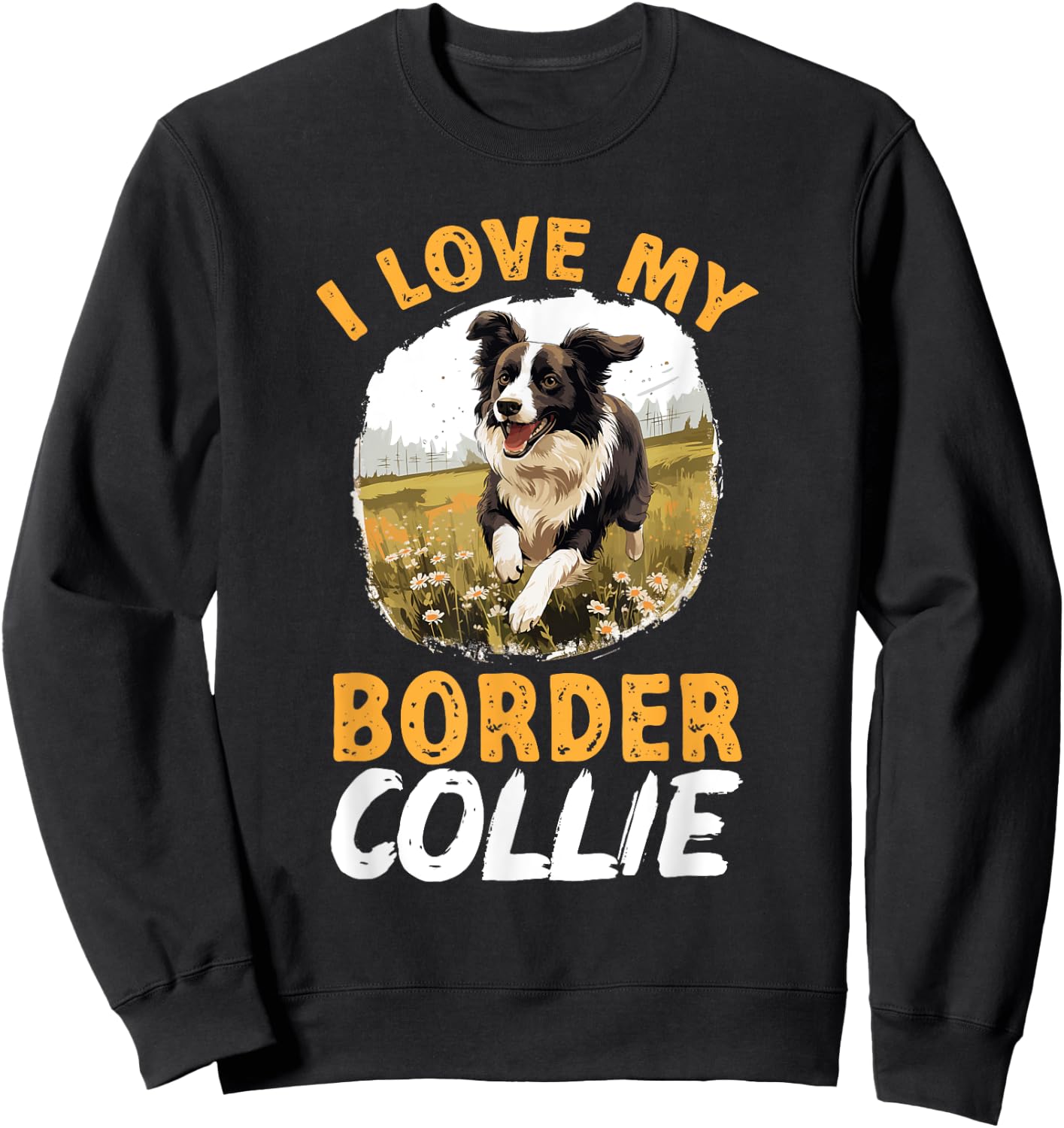 Border Collie Dog - I love my Border Collie Women Kids Sweatshirt - Sweatshirt | Black