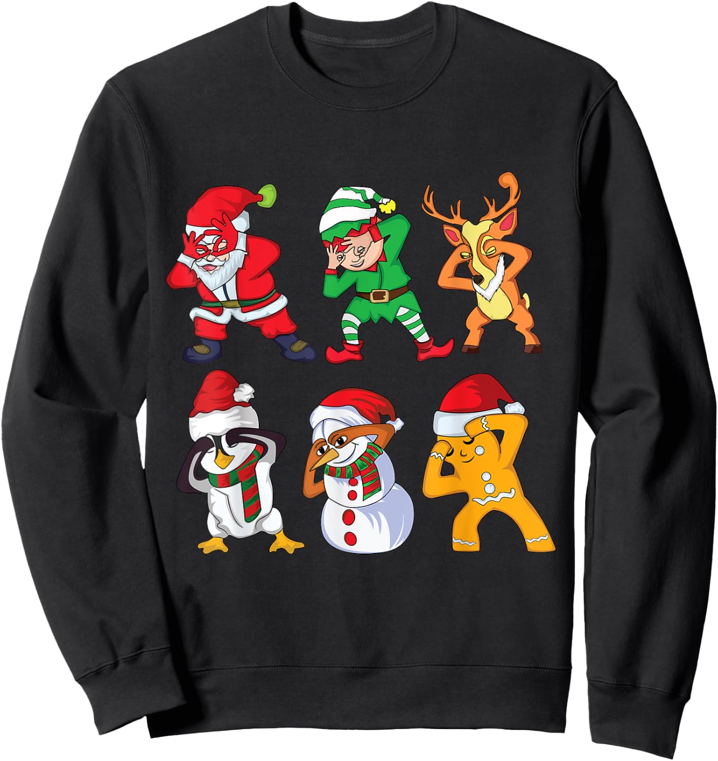 Christmas Santa Claus and Friends Griddy Dance Sweatshirt - Sweatshirt | Black