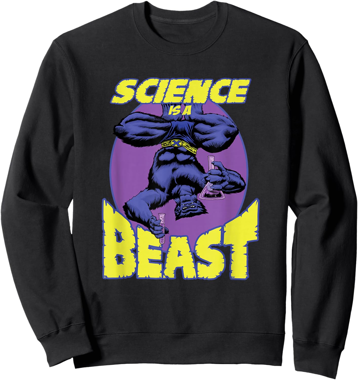 Marvel X-Men Science Is A Beast Retro Dr. McCoy Portrait Sweatshirt - Sweatshirt | Black