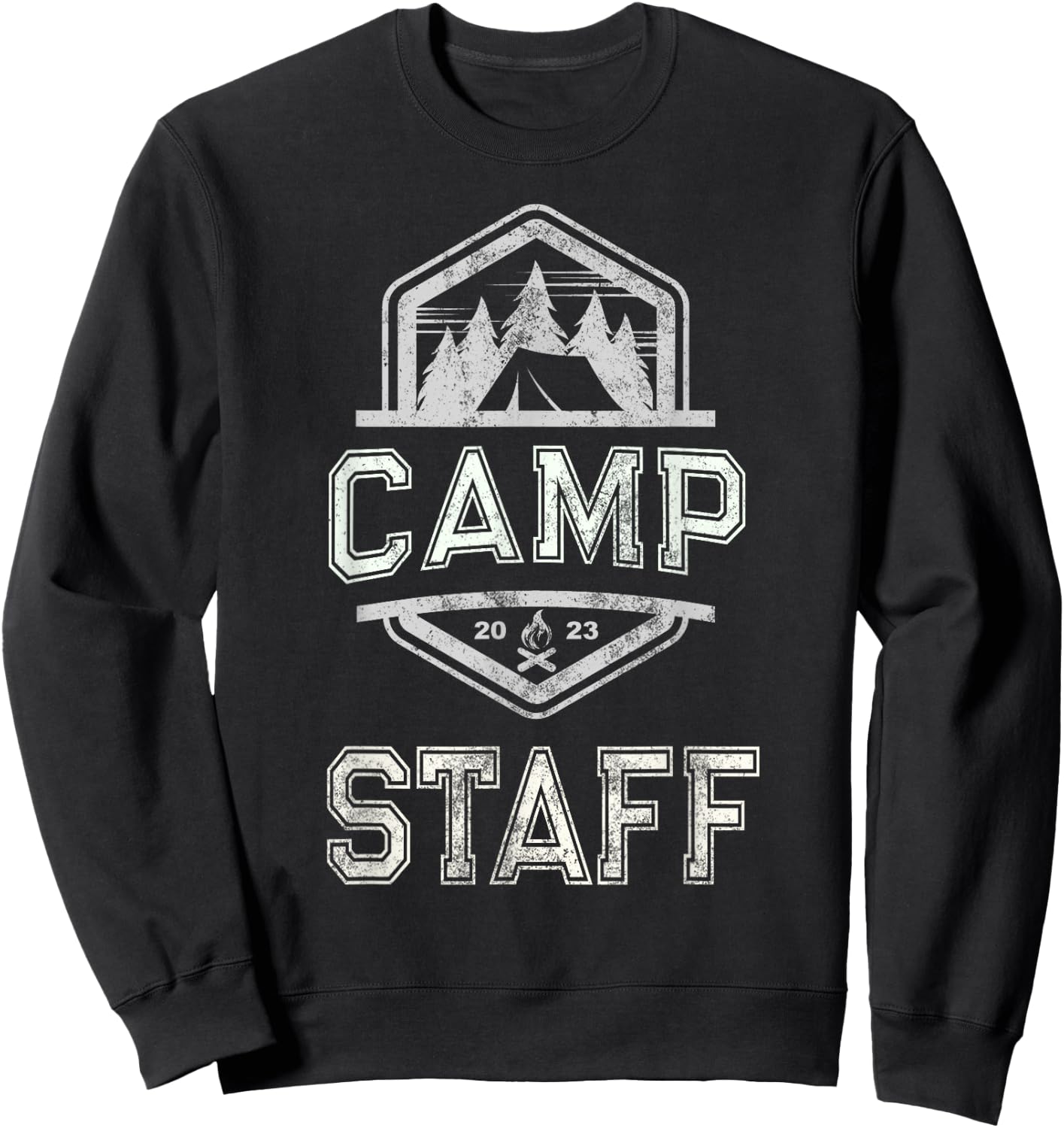Vintage CAMP STAFF Summer Campground Host Crew Counselor Sweatshirt - Sweatshirt | Black