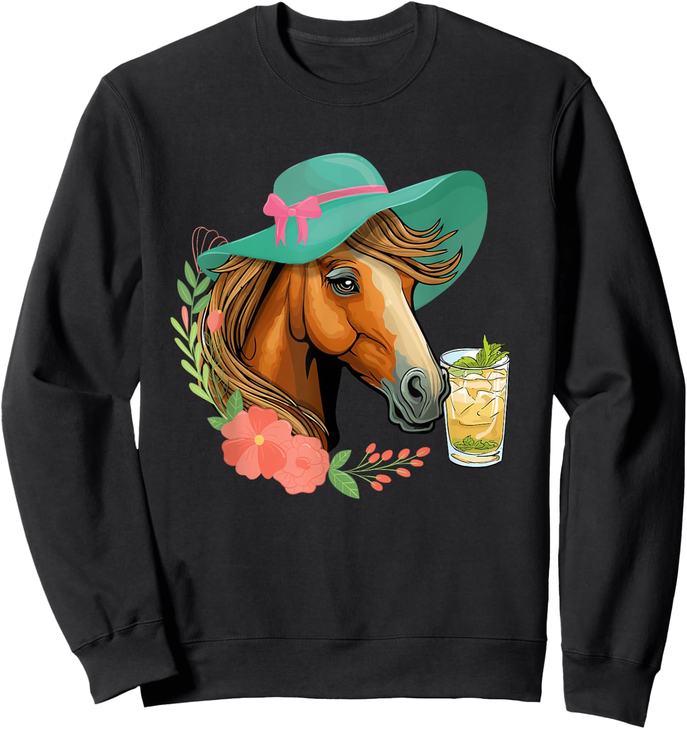 Horse Tea Party - Horses Horseman Equestrian Riding Sweatshirt - Sweatshirt | Black