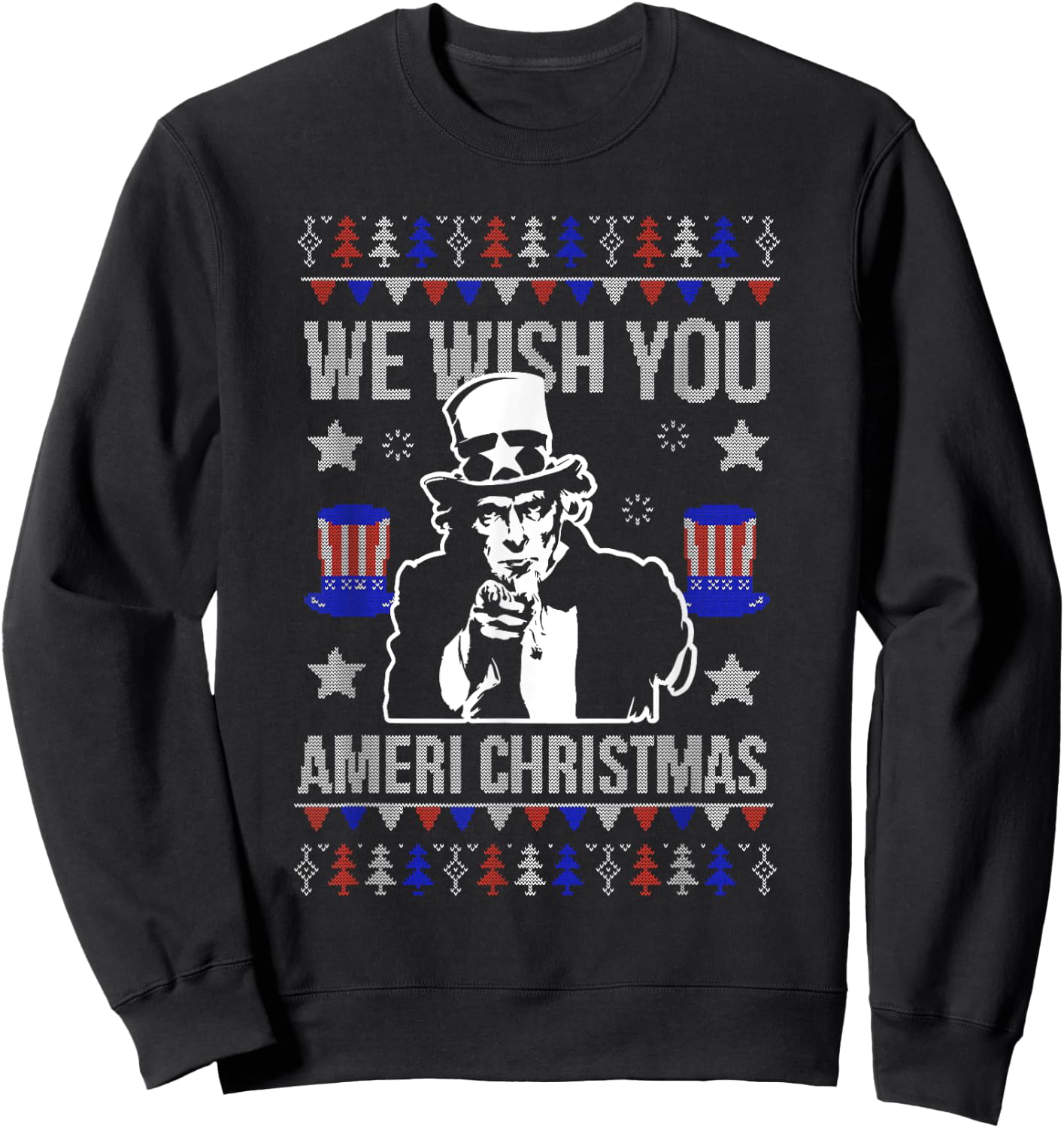 Threadrock -Adults Black Ugly Christmas Sweatshirt - Sweatshirt | Black