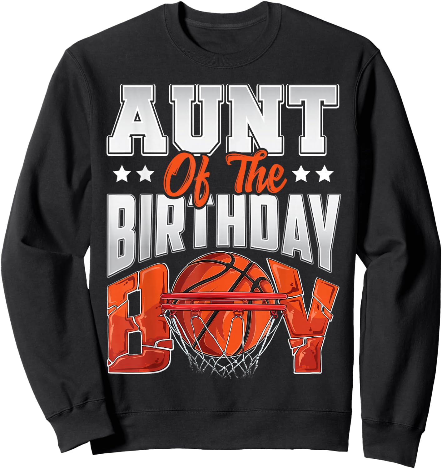 Aunt basketball birthday Boy Family Baller b-day Party Sweatshirt - Sweatshirt | Black