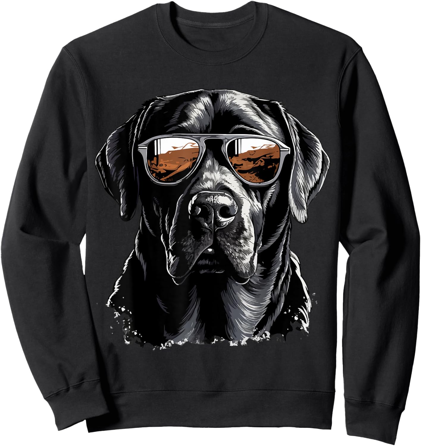 Labrador Retriever Lab Dog Breed Pet with Sunglasses Women Kids Sweatshirt - Sweatshirt | Black