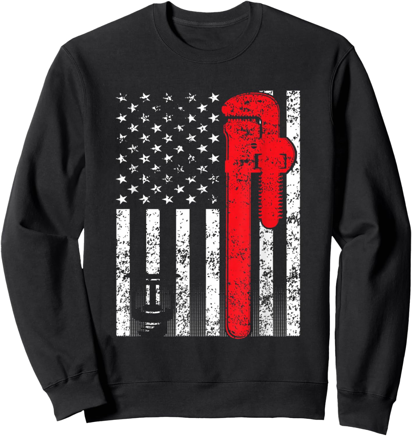 American Sprinkler Fitter -Adults Black Cotton Polyester Modern Lightweight Classic Fit Short Sleeve Sweatshirt - Sweatshirt | Black
