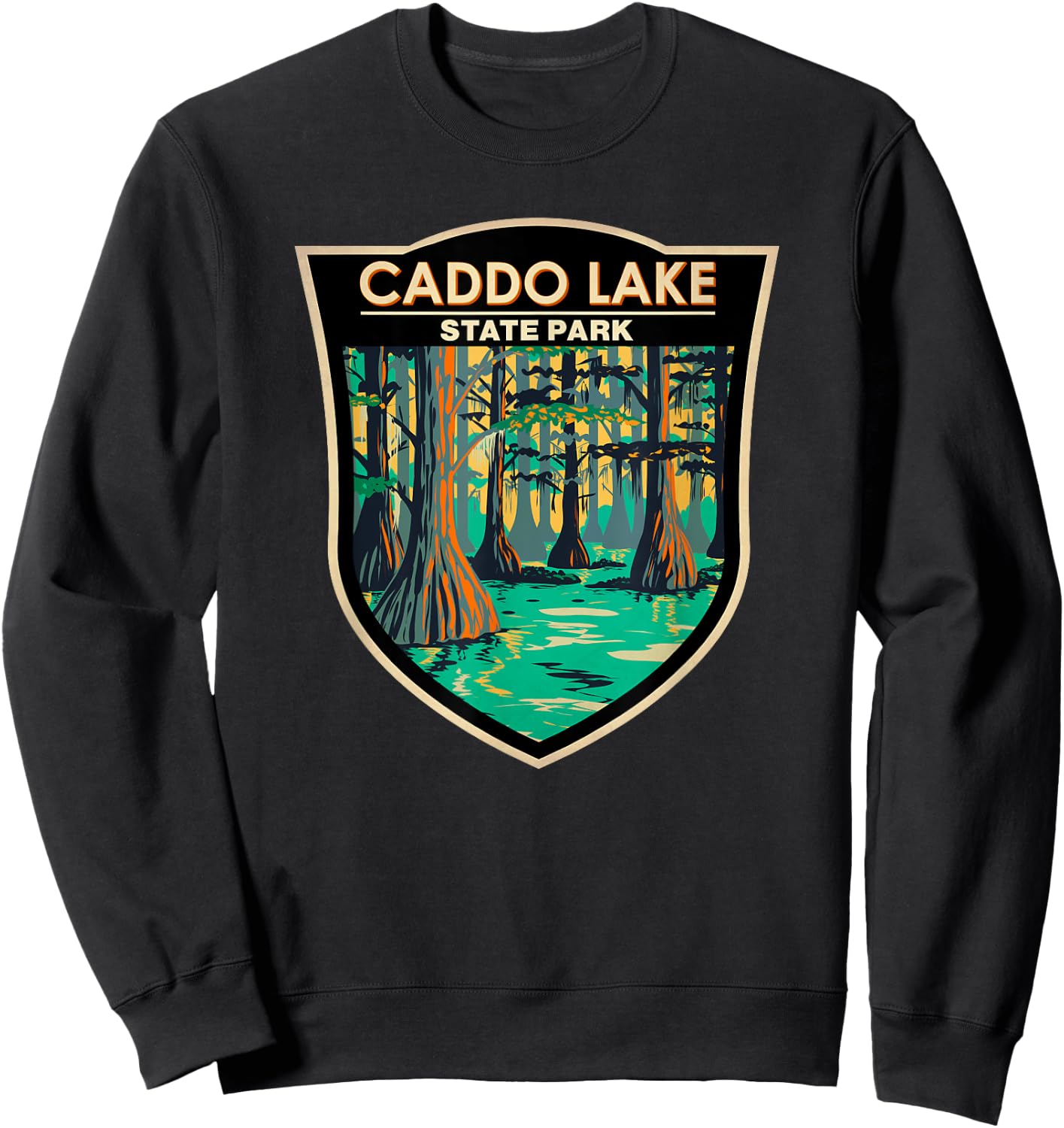 Caddo Lake State Park Texas Badge Vintage Sweatshirt - Sweatshirt | Black