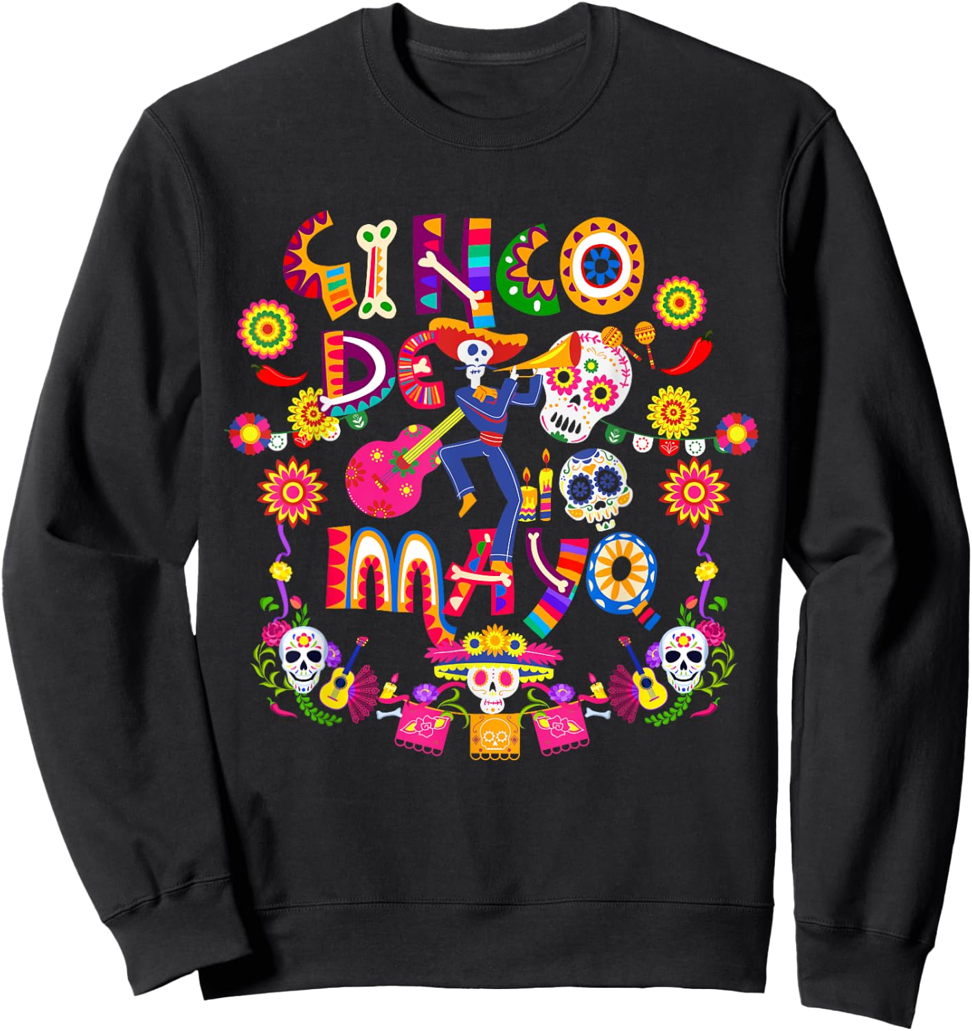 Cinco De Mayo Fiesta Surprise Camisa 5 De Mayo Viva Mexico Sweatshirt - Sweatshirt | Black