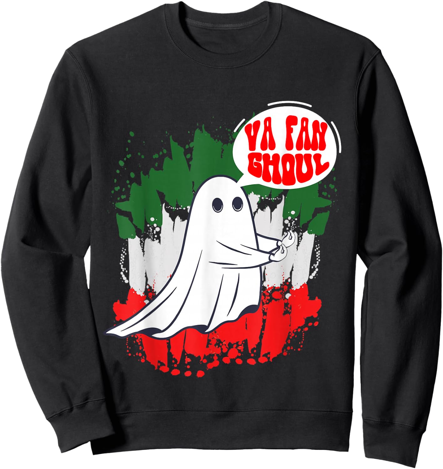 Va Fan Ghoul Women Italian Funny Halloween Ghost Sweatshirt - Sweatshirt | Black
