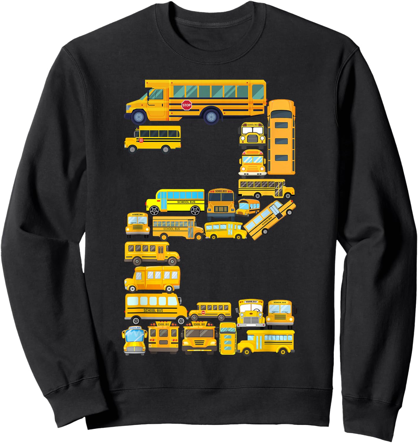 2 Year Old Toddler 2nd Birthday School Bus Theme Kids Party Sweatshirt - Sweatshirt | Black