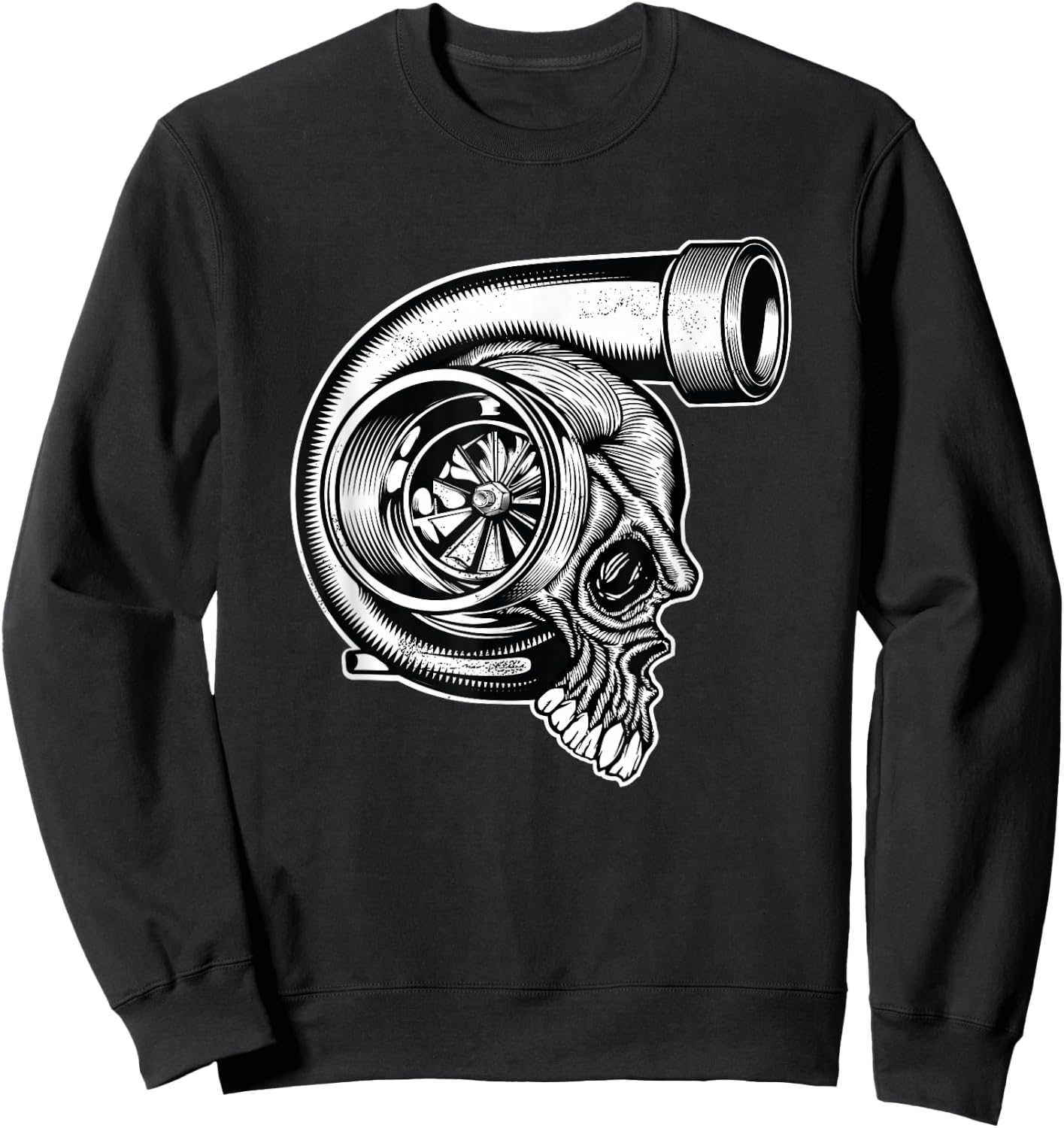Turbocharger Skull Turbo Fast Race Car Boost Mechanic Tuning Sweatshirt - Sweatshirt | Black