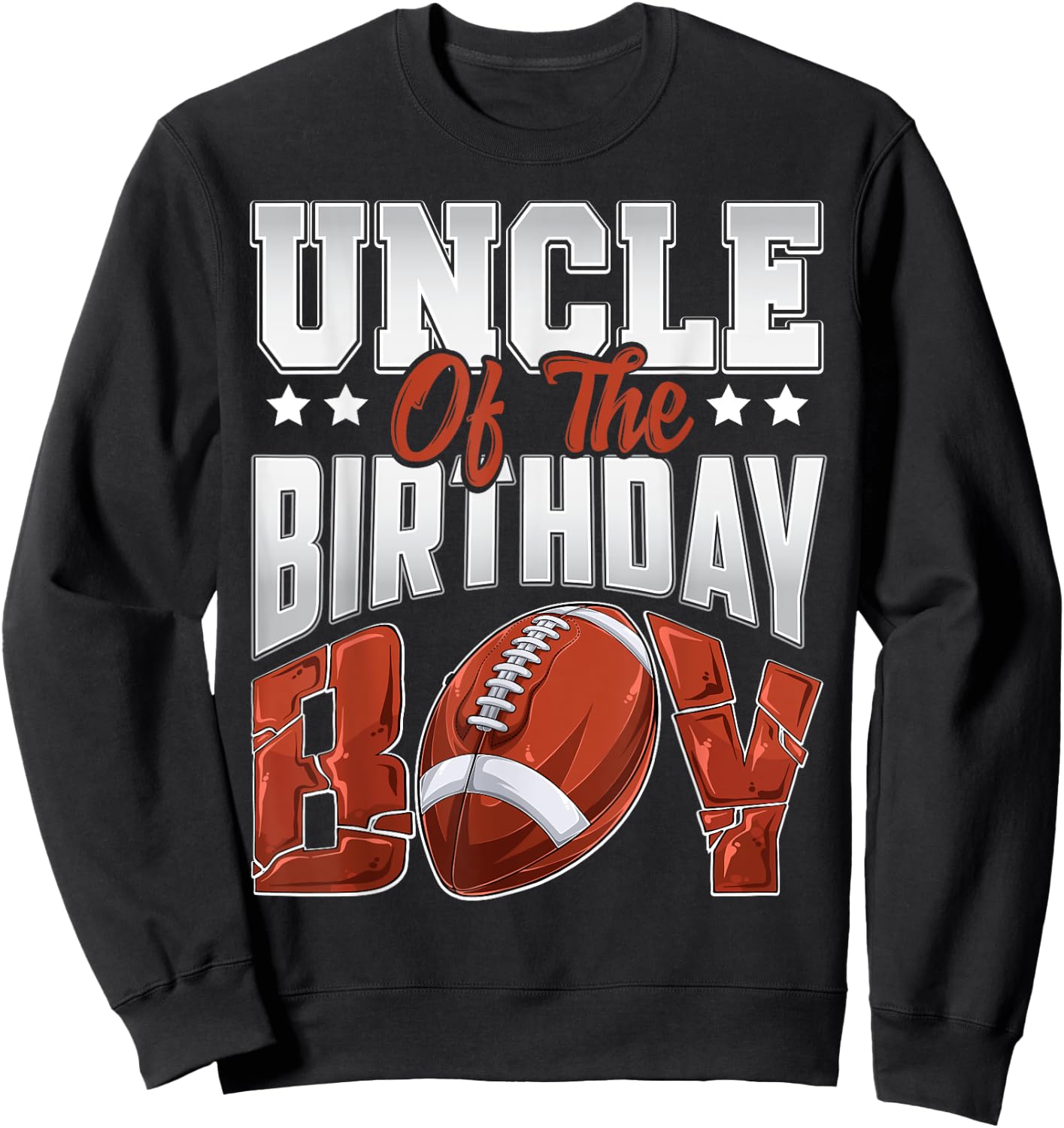 Uncle Football birthday Boy Family Baller b-day Party Sweatshirt - Sweatshirt | Black
