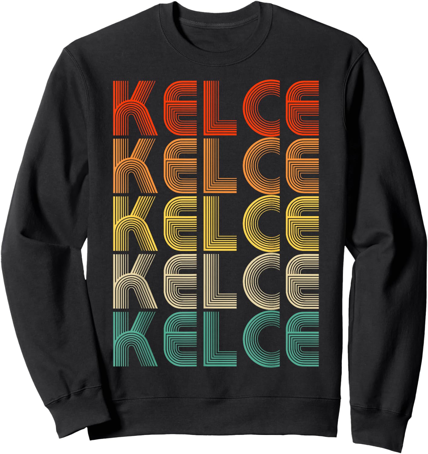 Kelce Name Personalized Vintage Retro Gifts Men Women Kids Sweatshirt - Sweatshirt | Black