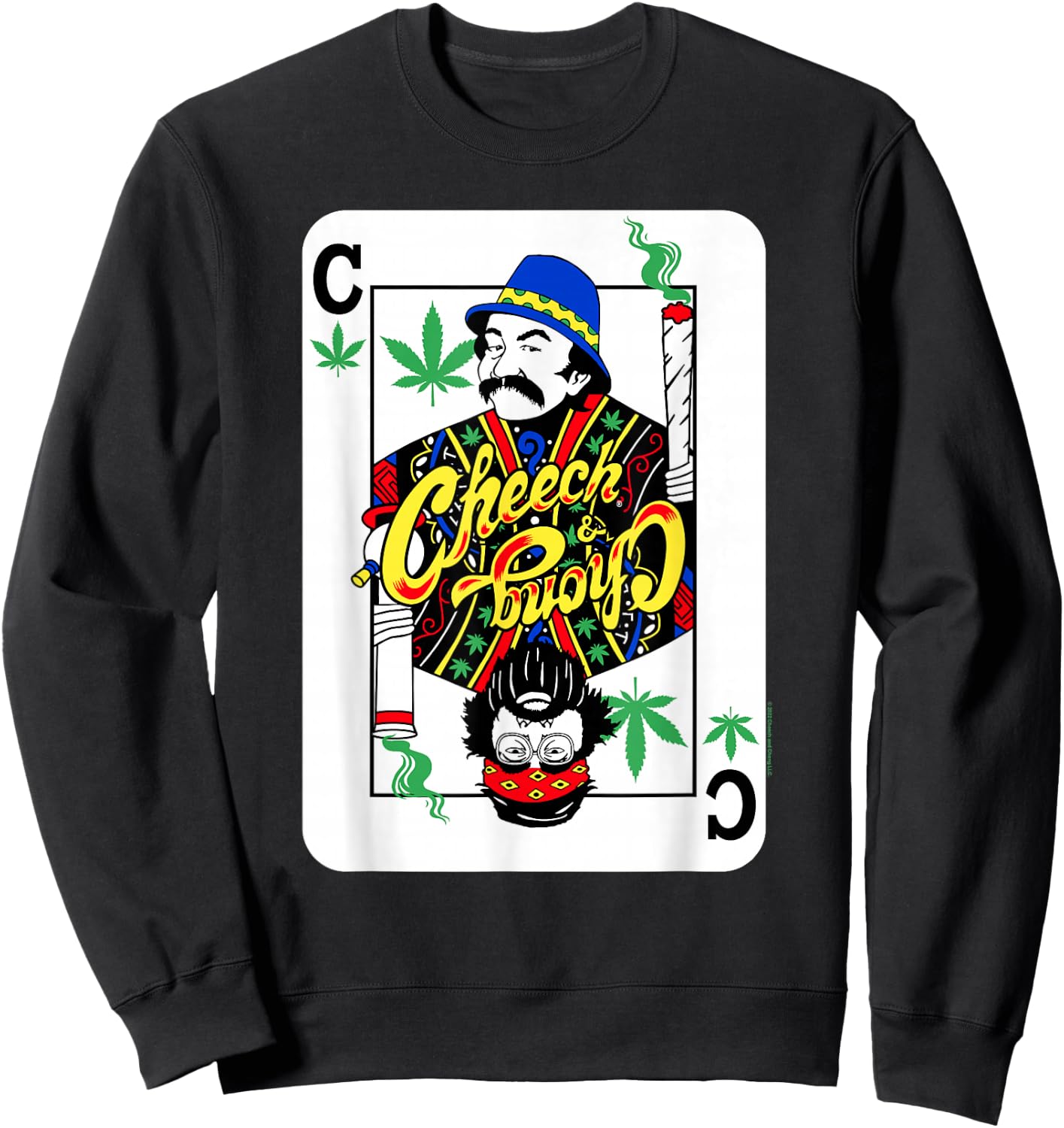 Cheech & Chong Playing Card C Of Weeds Sweatshirt - Sweatshirt | Black