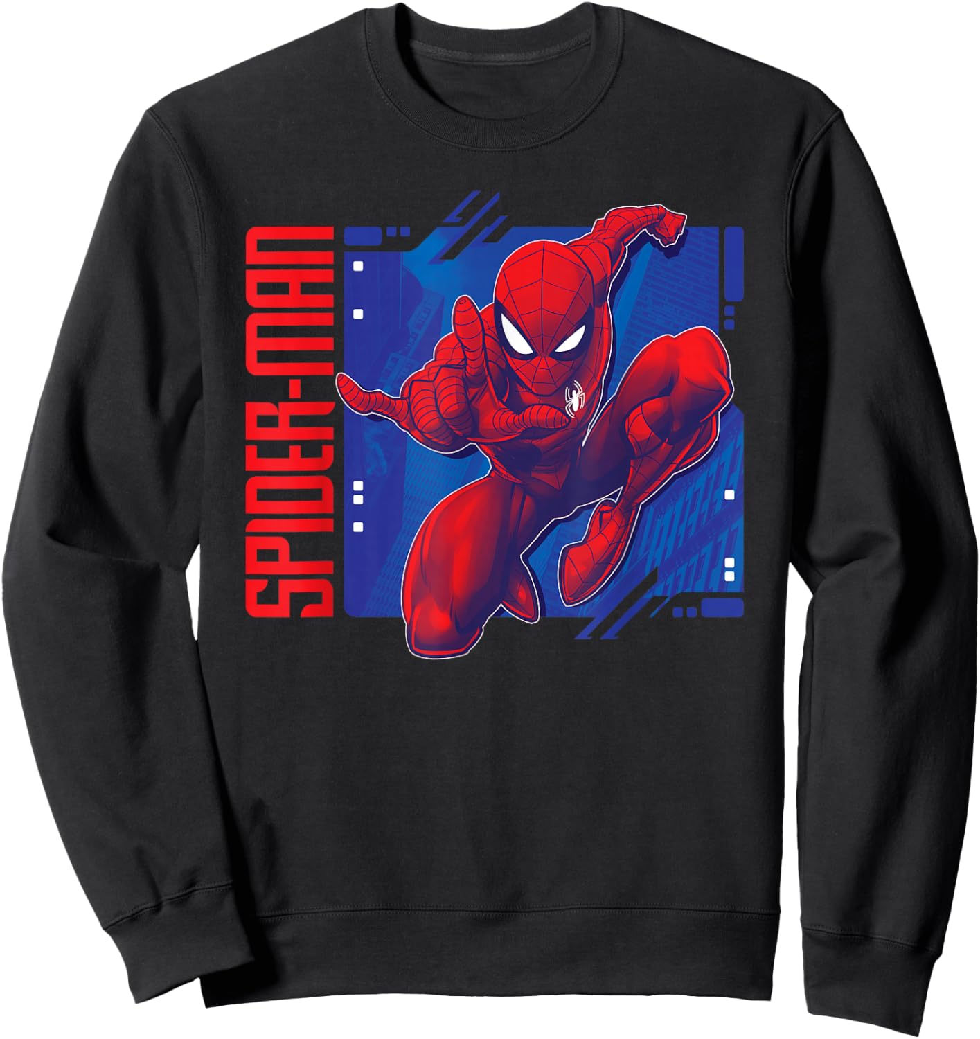 Marvel Spider-Man Leaping into Action All-Red Sweatshirt - Sweatshirt | Black